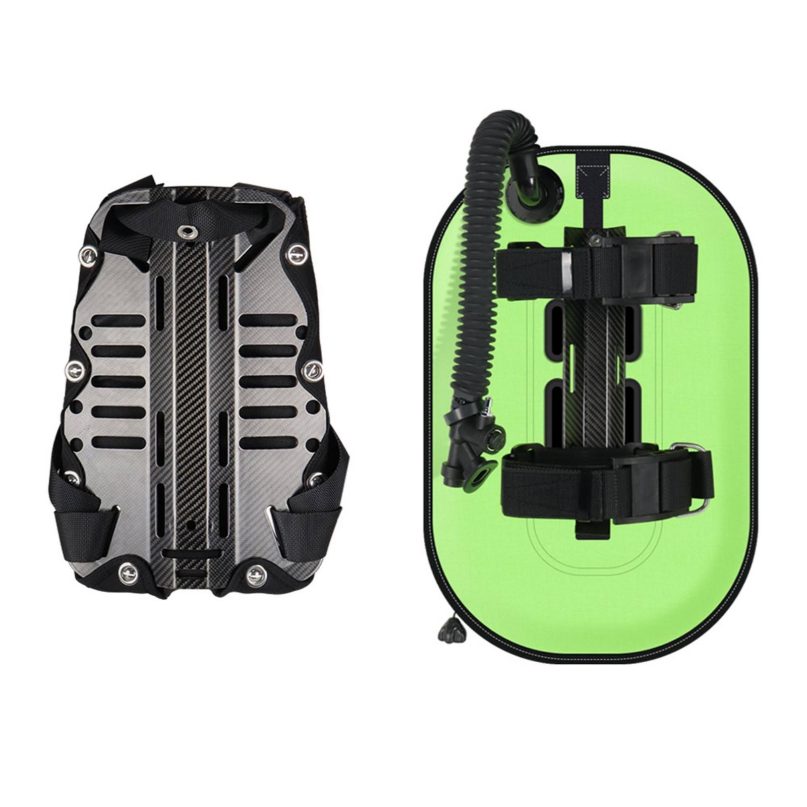 Carbon Fiber Diving Backplate Single/Double Cylinder Compatible Underwater BCD