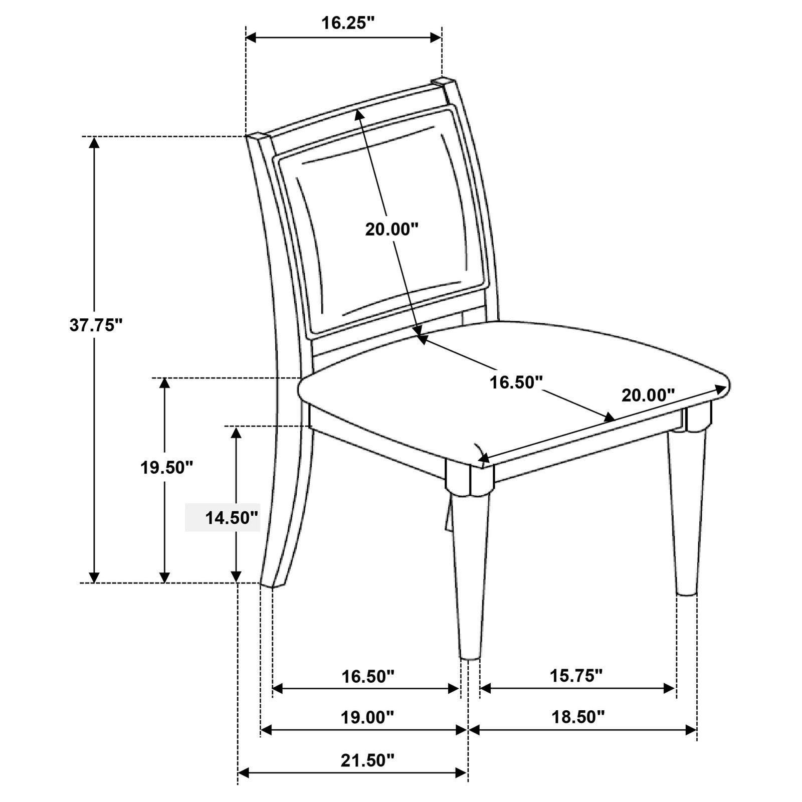 Onslow Upholstered Dining Side Chair Dark Brown