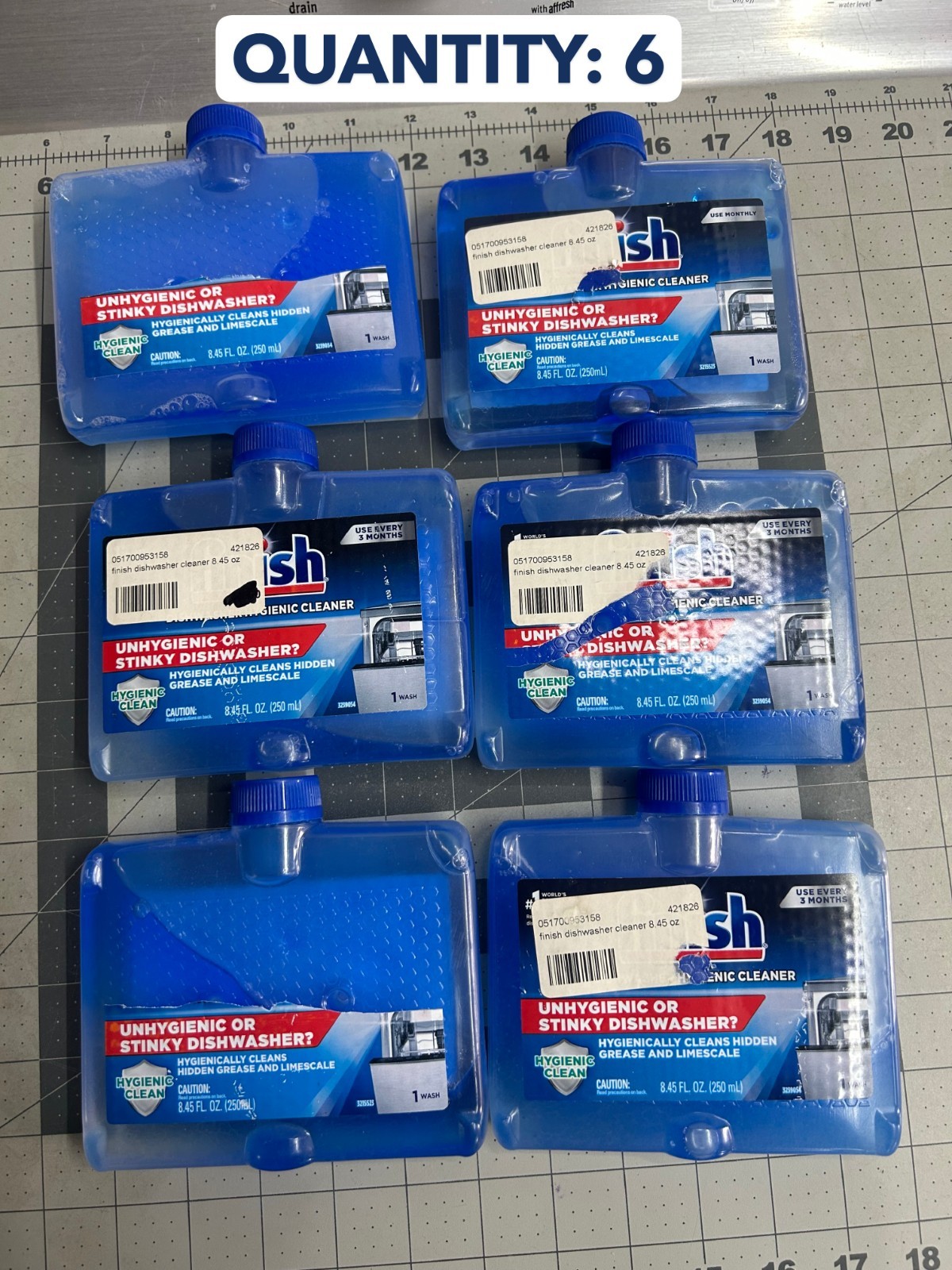 6-PACK LOT genuine Finish STINKY Dishwasher Hygienic Cleaner 8.45 Oz