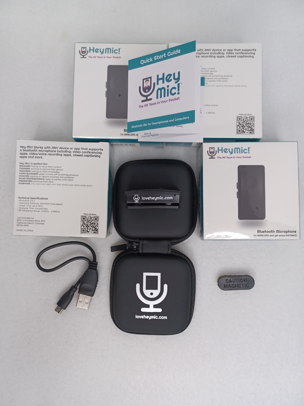 Hey Mic! Bluetooth Microphone: iPhone, Android, PC Mac Audio/Video Record - READ