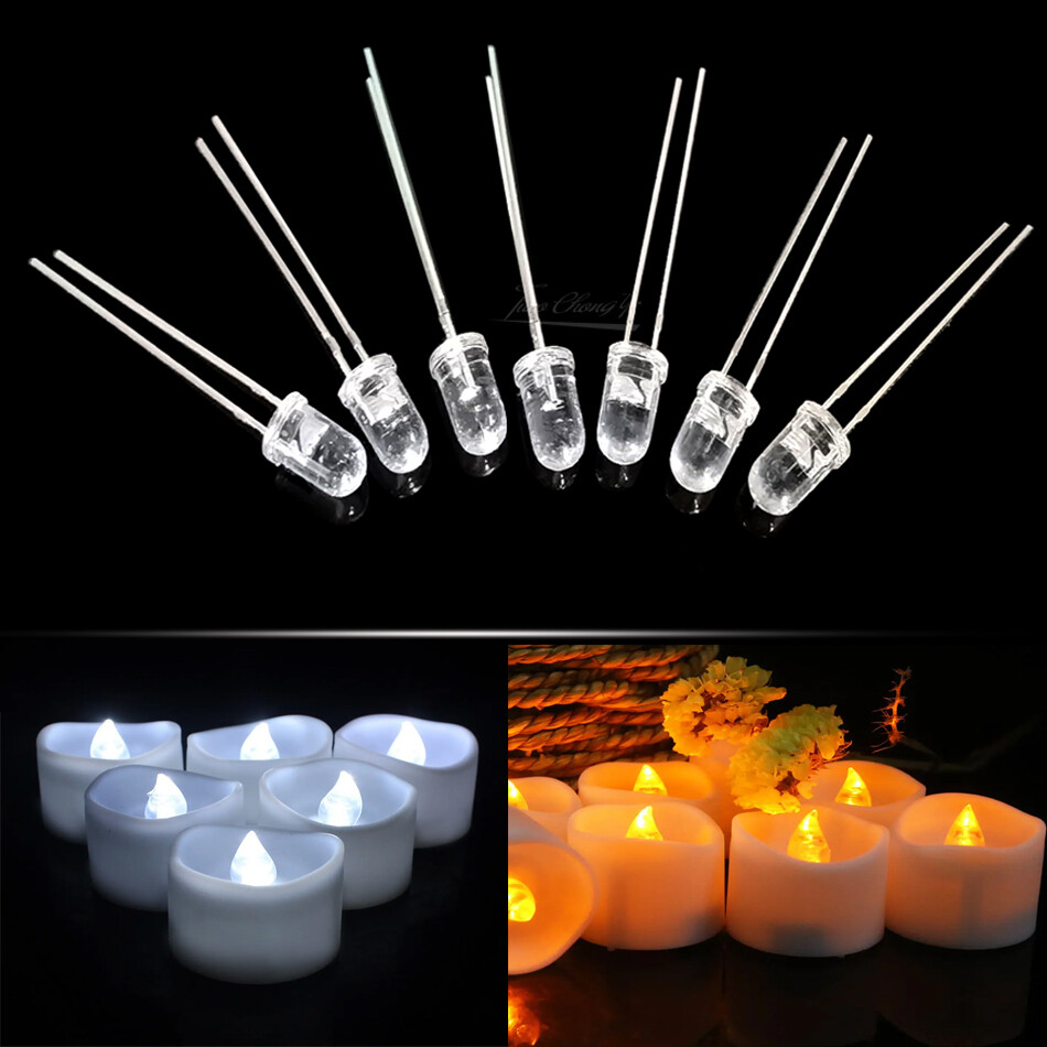 3mm 5mm Candle Led Flicker Yellow Red Light Flickering light-emitting diode
