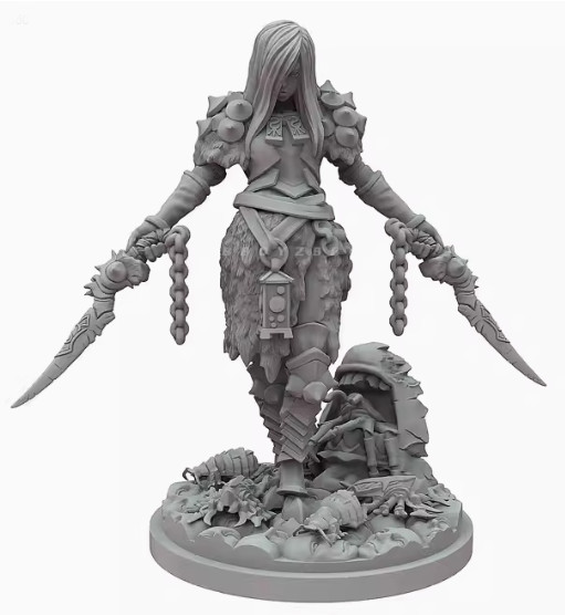 █  Kingdom Death 30mm(Base)  Woman Soldier Warrior Unbuild WH508
