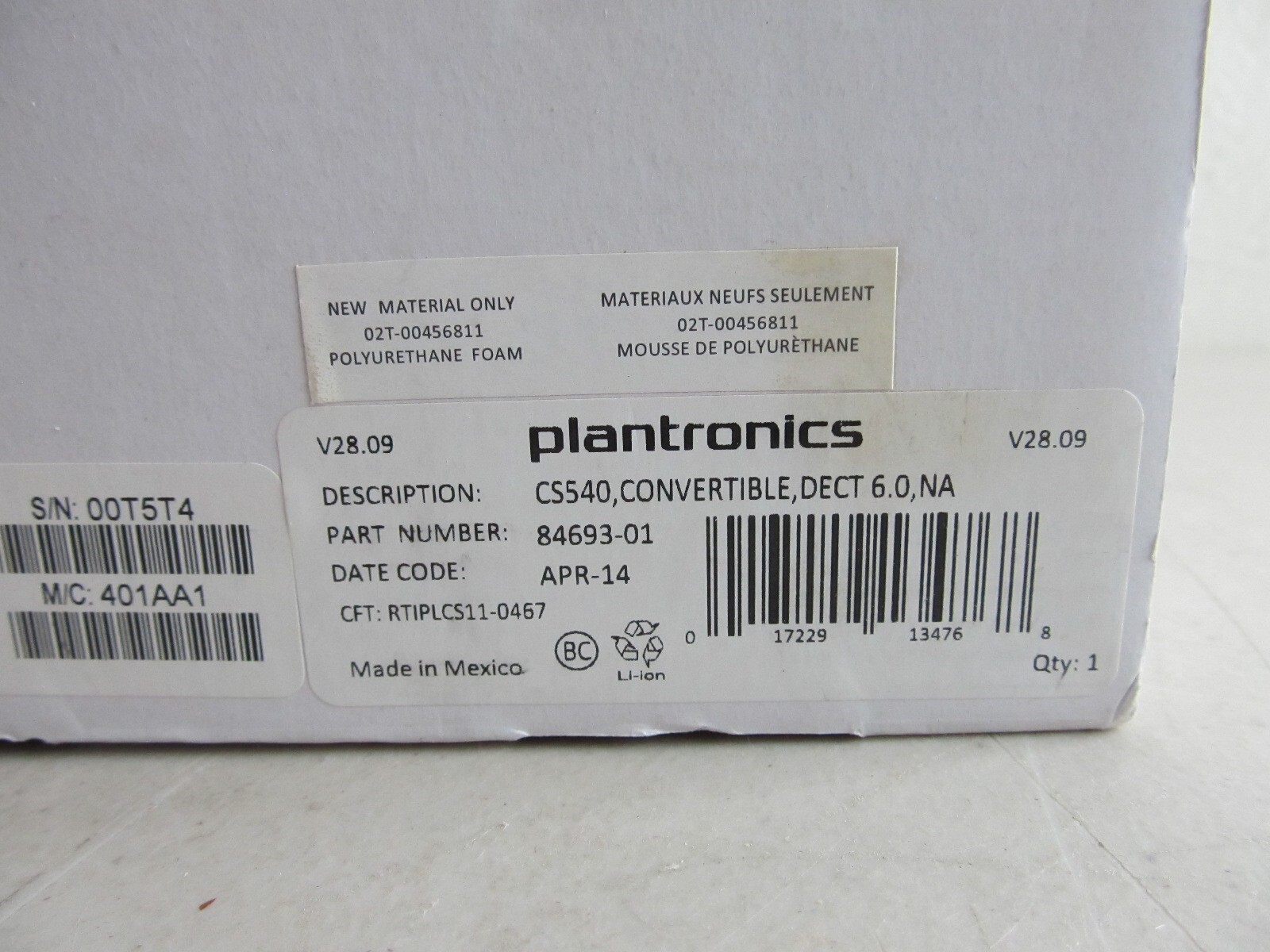 Plantronics CS540 Wireless Headset Convertible DECT New