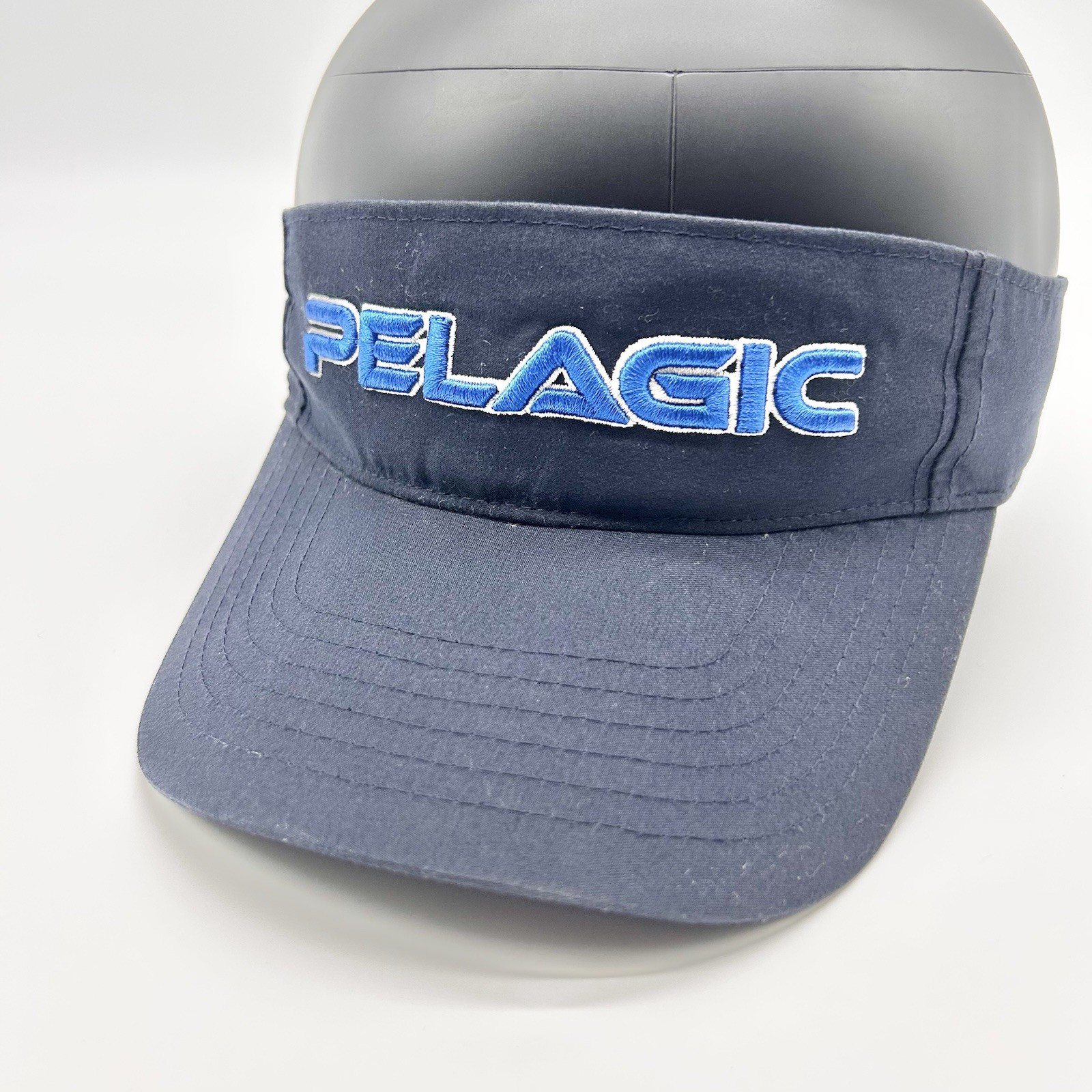 Pelagic Visor Hat Premium Fishing Black Blue Microfiber Adjustable