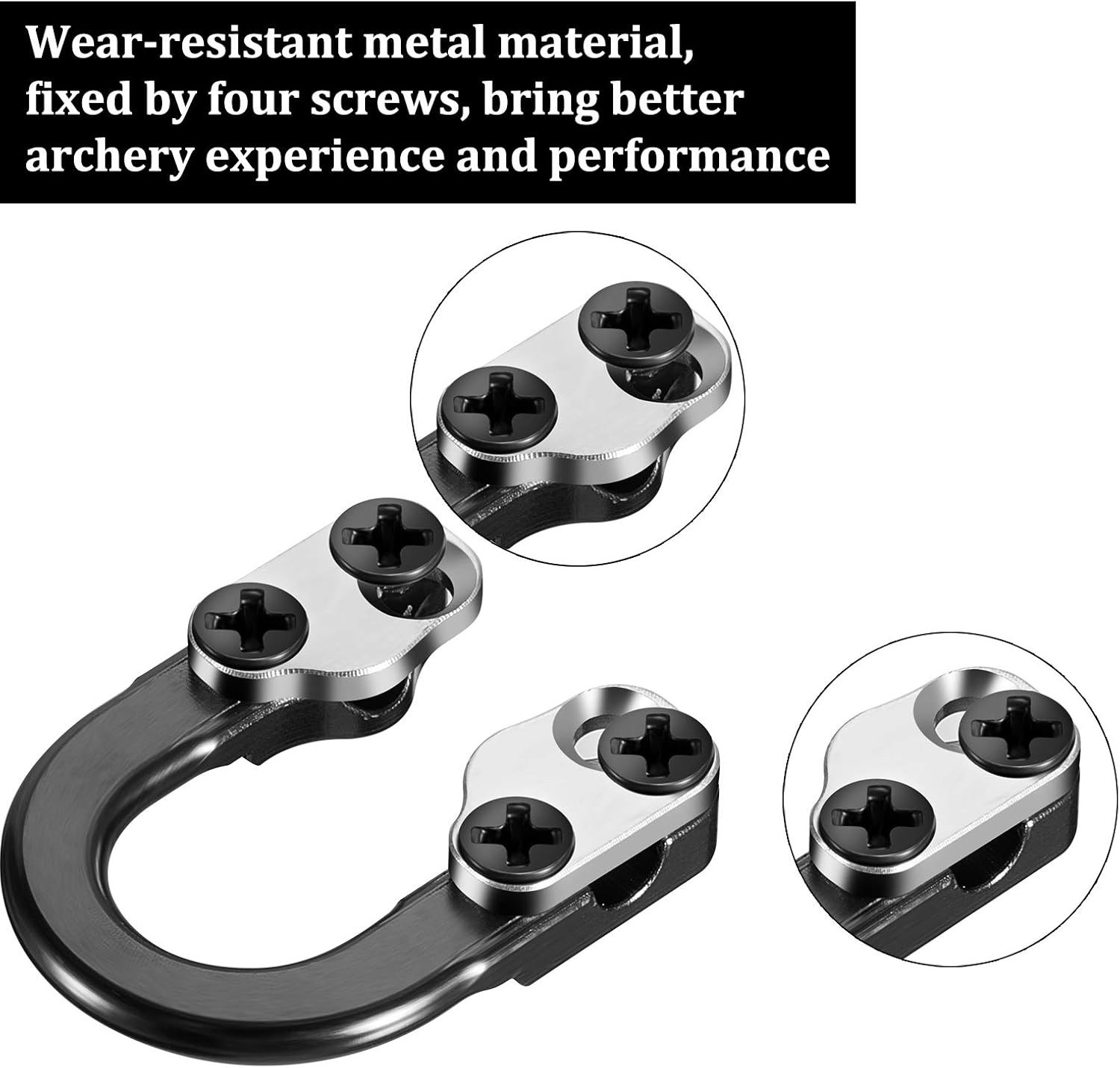 2 Sets Archery D Loop Compound Bow Metal U Nock D Ring Buckle Release Nocking Lo