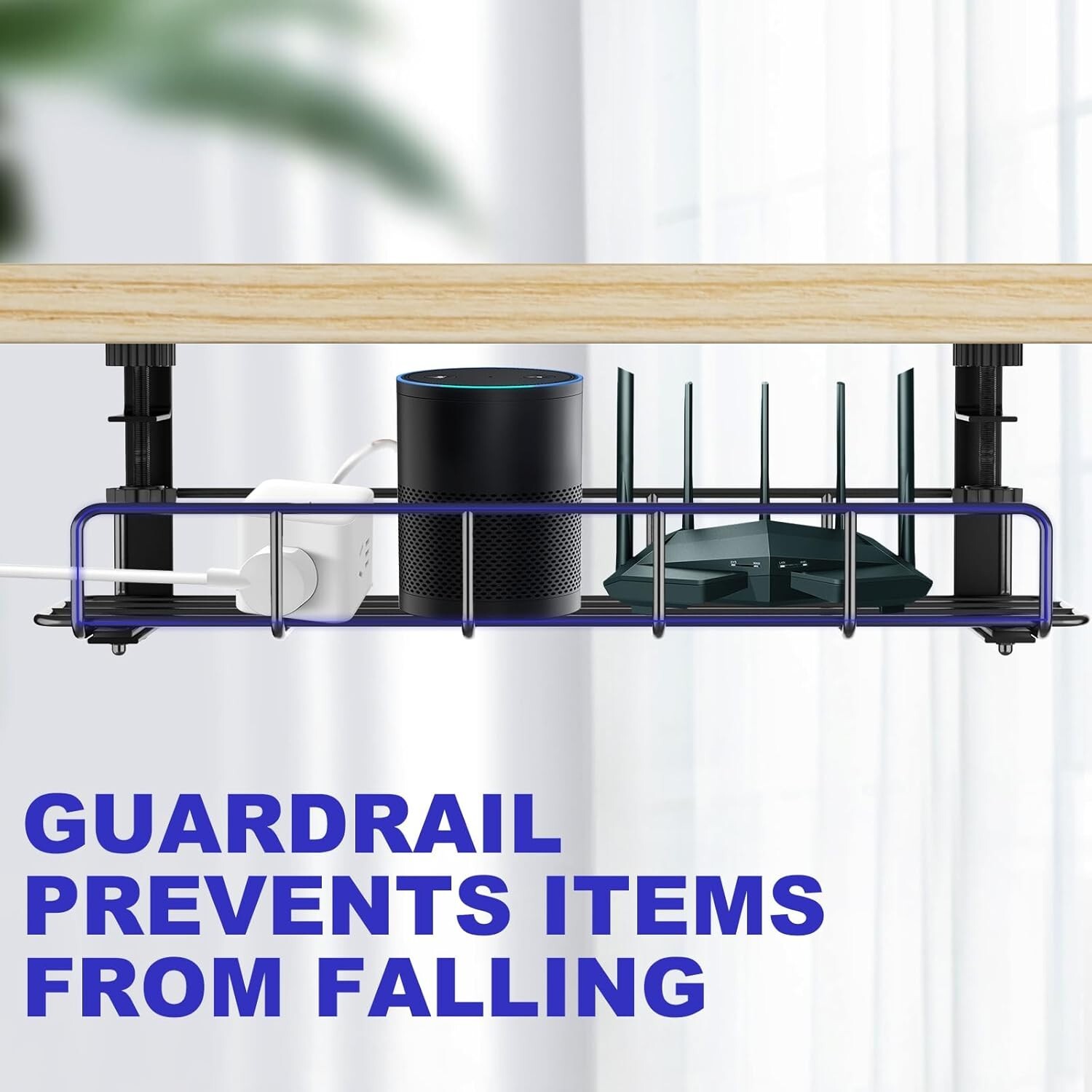 Elegant Under Desk Cable Management Tray - 15.7'' No Drill, Durable Steel Design