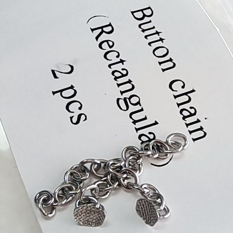 Dental Orthodontic Traction Button Chain Mesh Base Rectangle Silvery