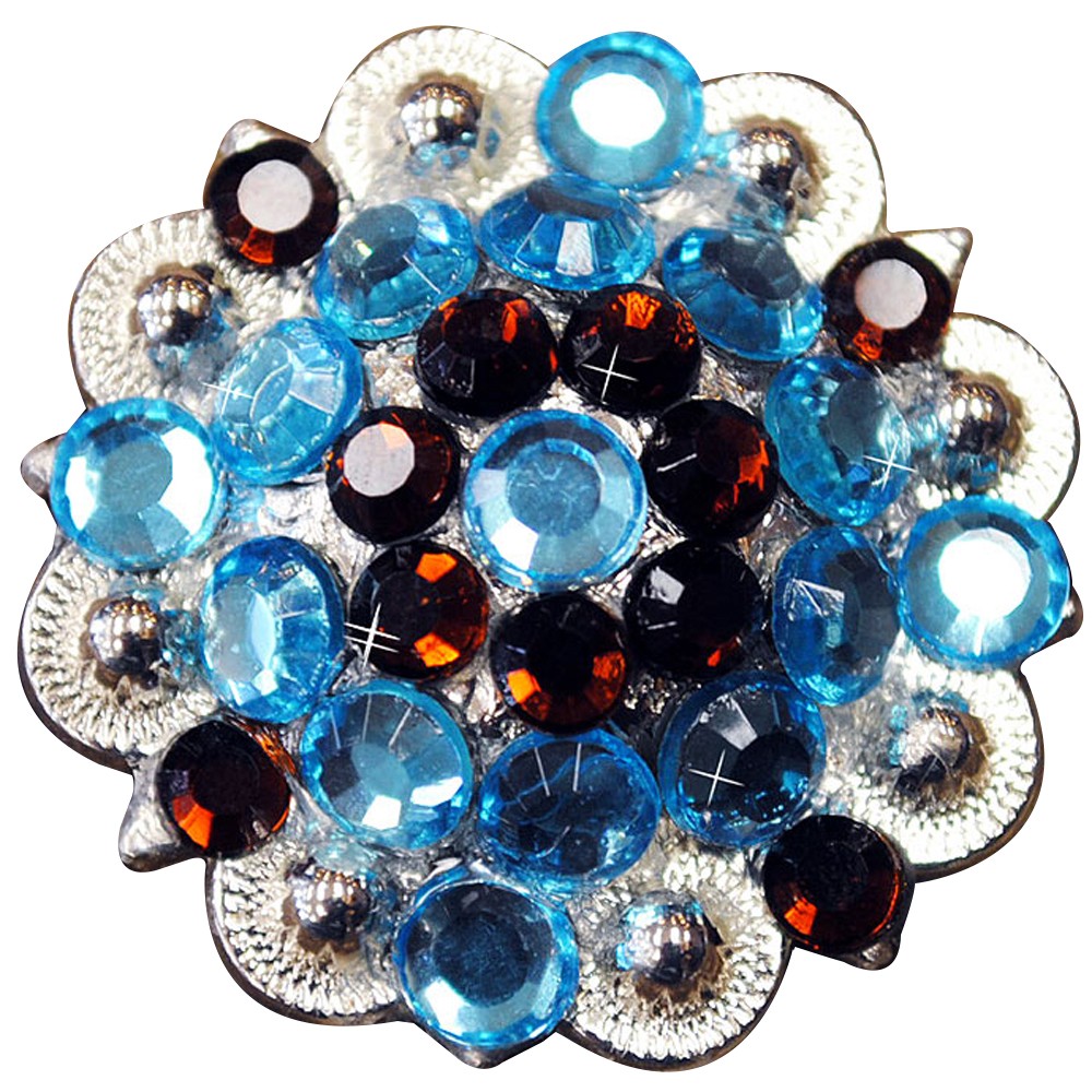 HILASON Set of 2 Western Berry Conchos Glass Rhinestones Bling Tack Cowgirl