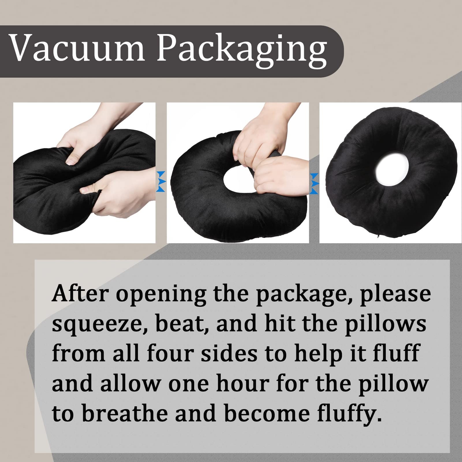coceyese Ear Piercing Pillow for Side Sleepers with Hole, ALL, Black