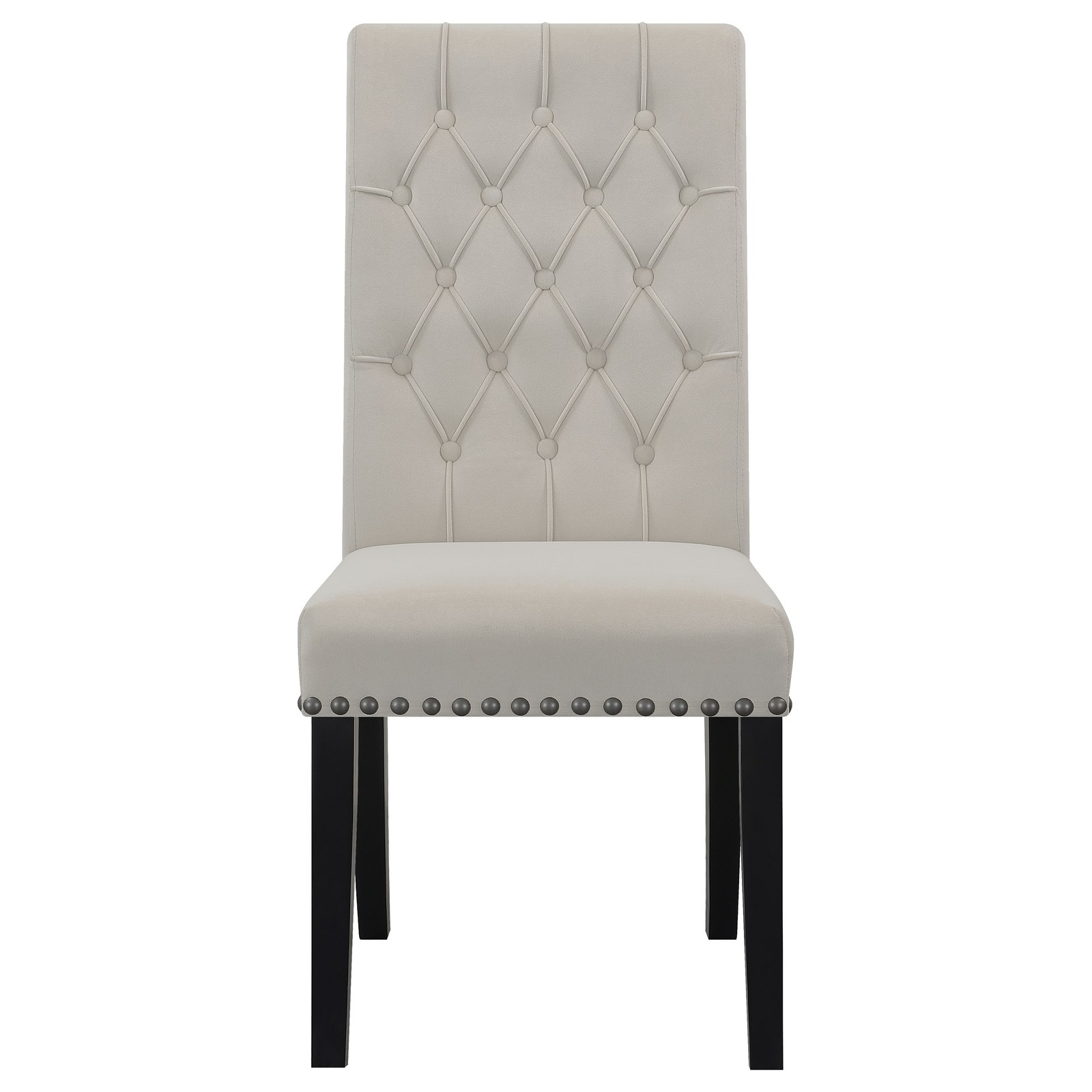 Sand and Rustic Espresso Tufted Side Chairs