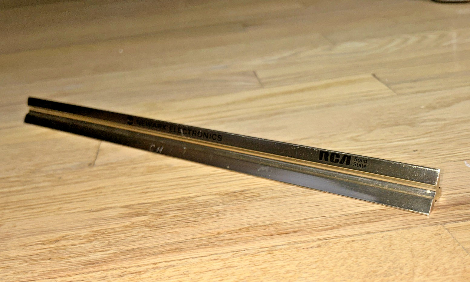 Vintage NEWARK ELECTRONICS / RCA Solid State BRASS Architectural Triangle Ruler