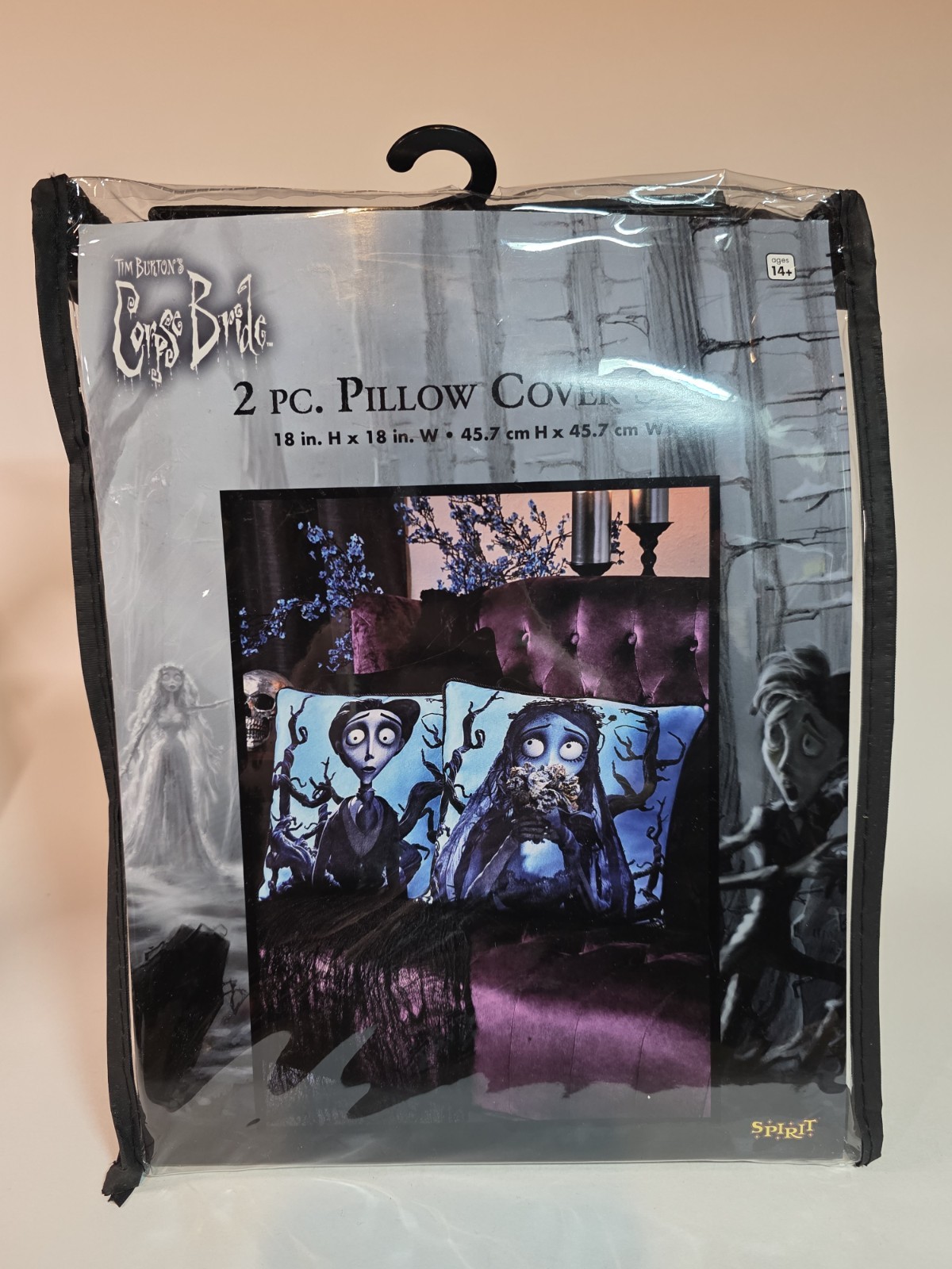 NEW Tim Burton Corpse Bride 2 Pillow Covers Set 18 x 18 Inch
