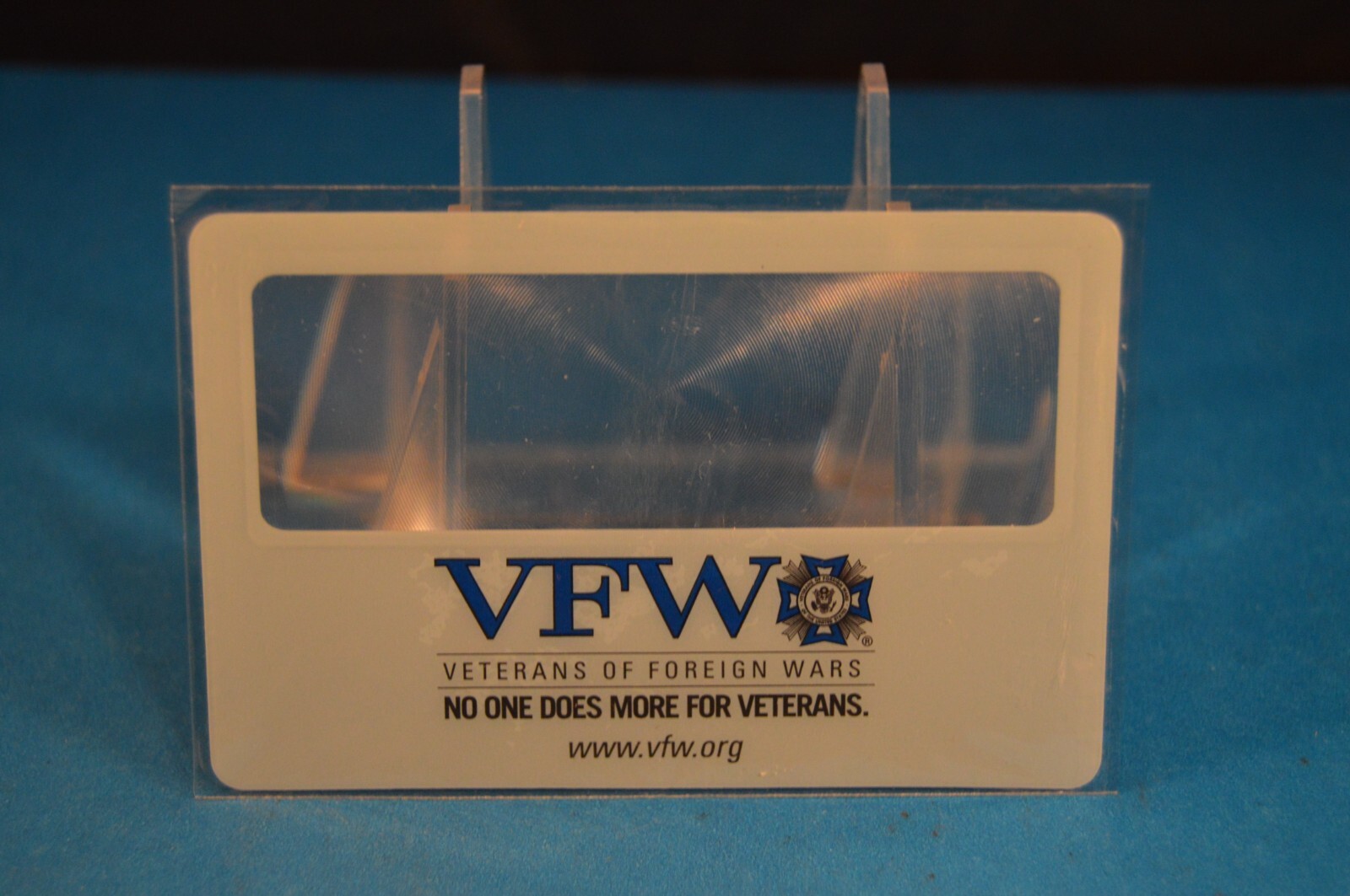 VFW MAGNIFYING CARD  Veterans of Foreign Wars  U.S.A.  patriotic  NOS!  military