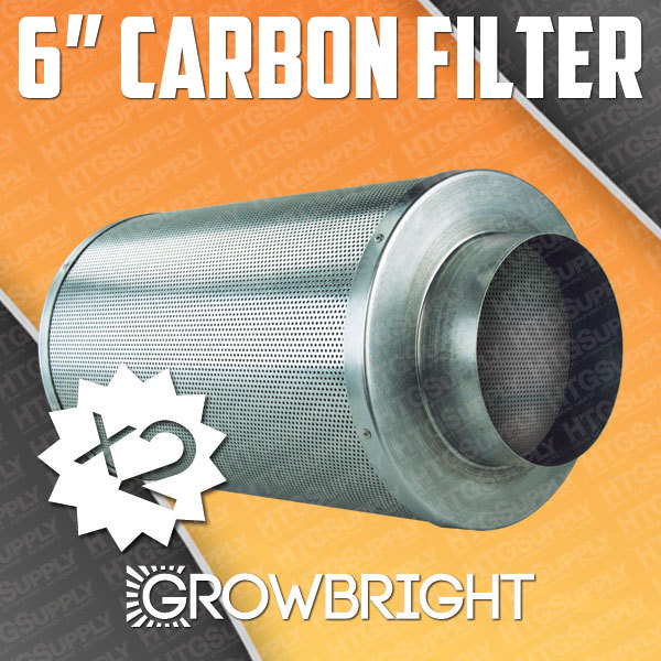 2 PC 6" CARBON AIR FILTER SCRUBBER ODOR CONTROL INLINE Activated Hydroponic inch