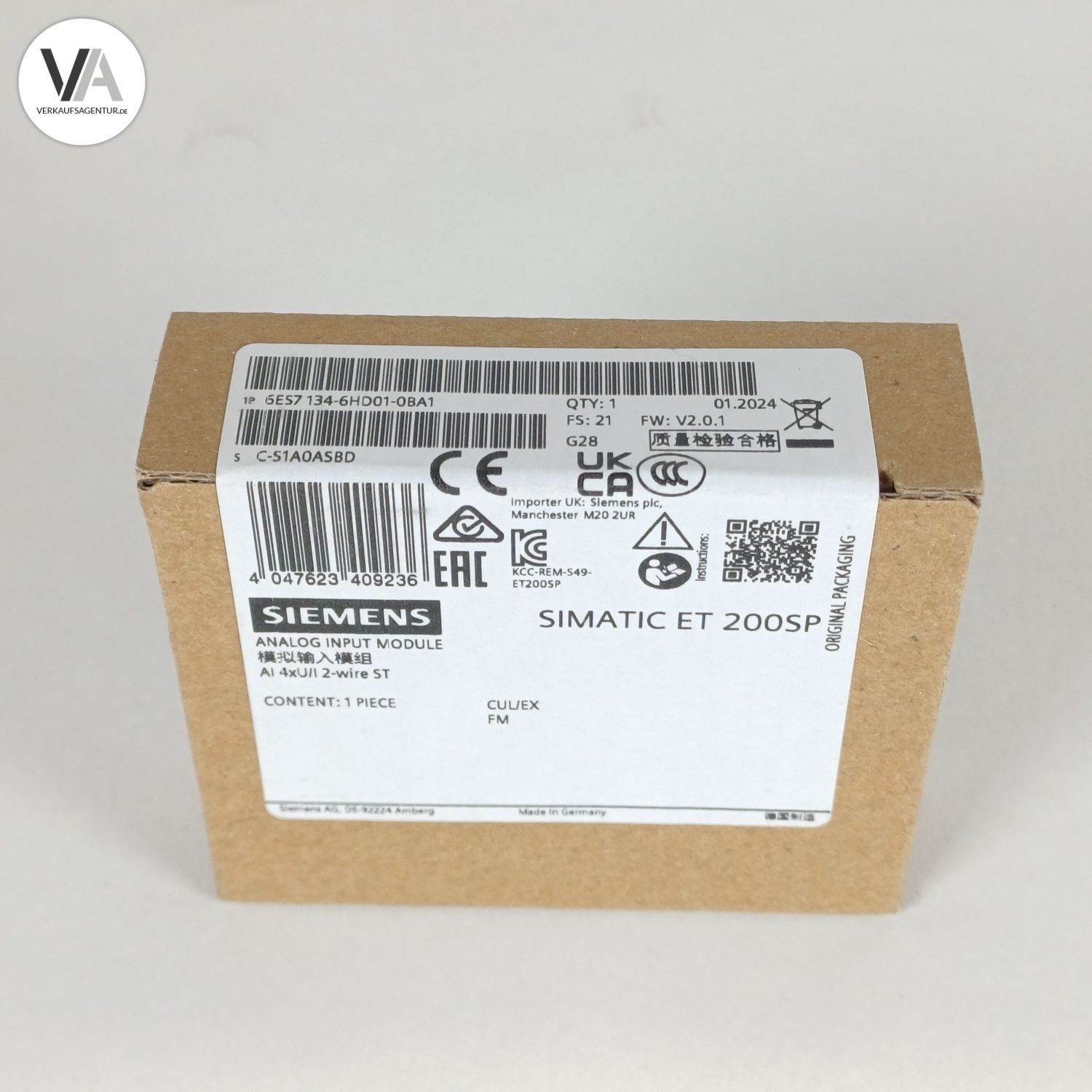 Siemens 6ES7 134-6HD01-0BA1 SIMATIC ET200SP analog input