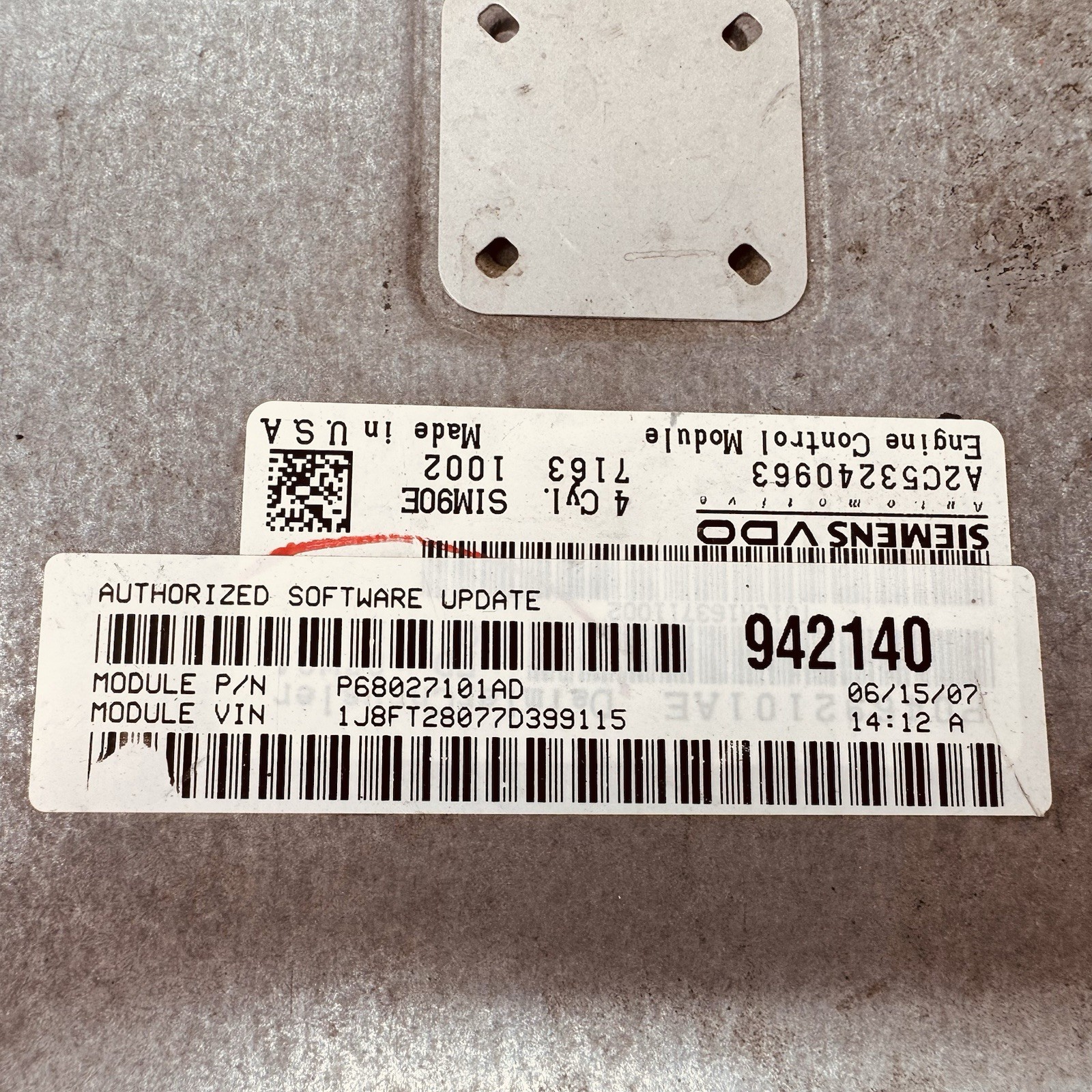 Computer VIN Programmed Plug&Play 2007 Dodge Caliber 68000136AE 1.8L PCM ECM ECU