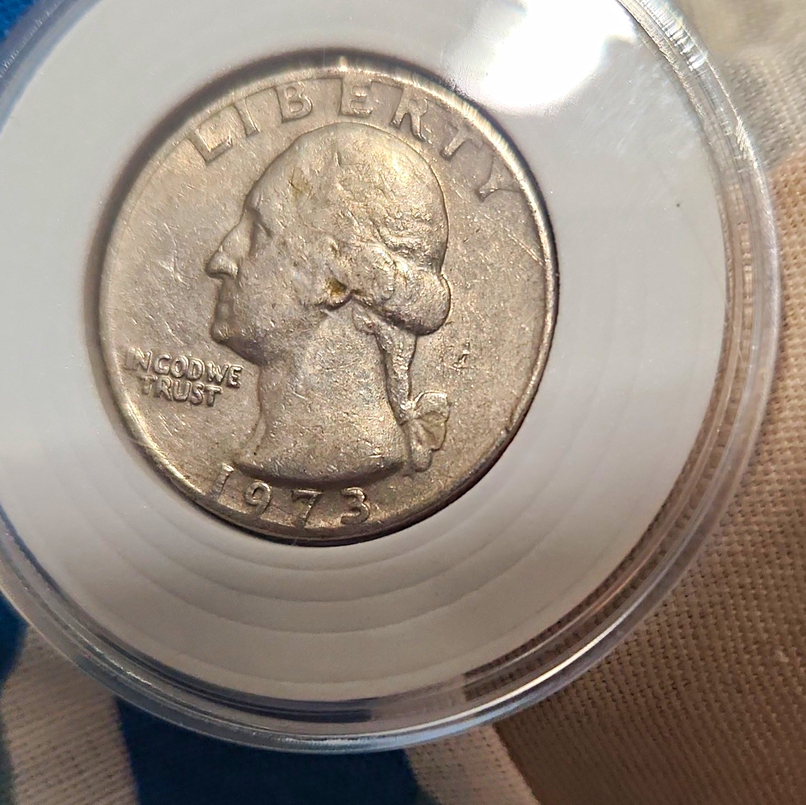 1973 Washington Quarter 25C Business Strike Philadelphia Mint Errors A's & Unum