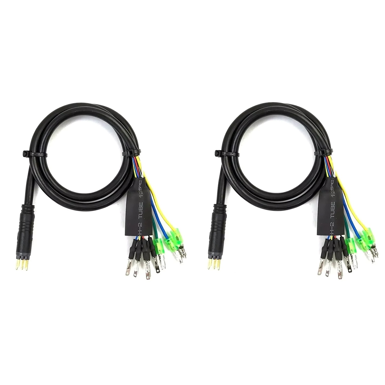 2x Black E-bike Motor Extension Cable 9 Pin Male For Front Rear Wheel Hub Motors