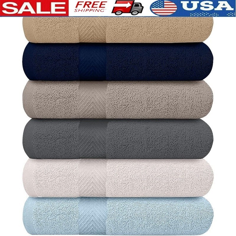 100 Cotton Bath Towel Set Soft Absorbent Washcloths Multiuse Gym Face Cloths New