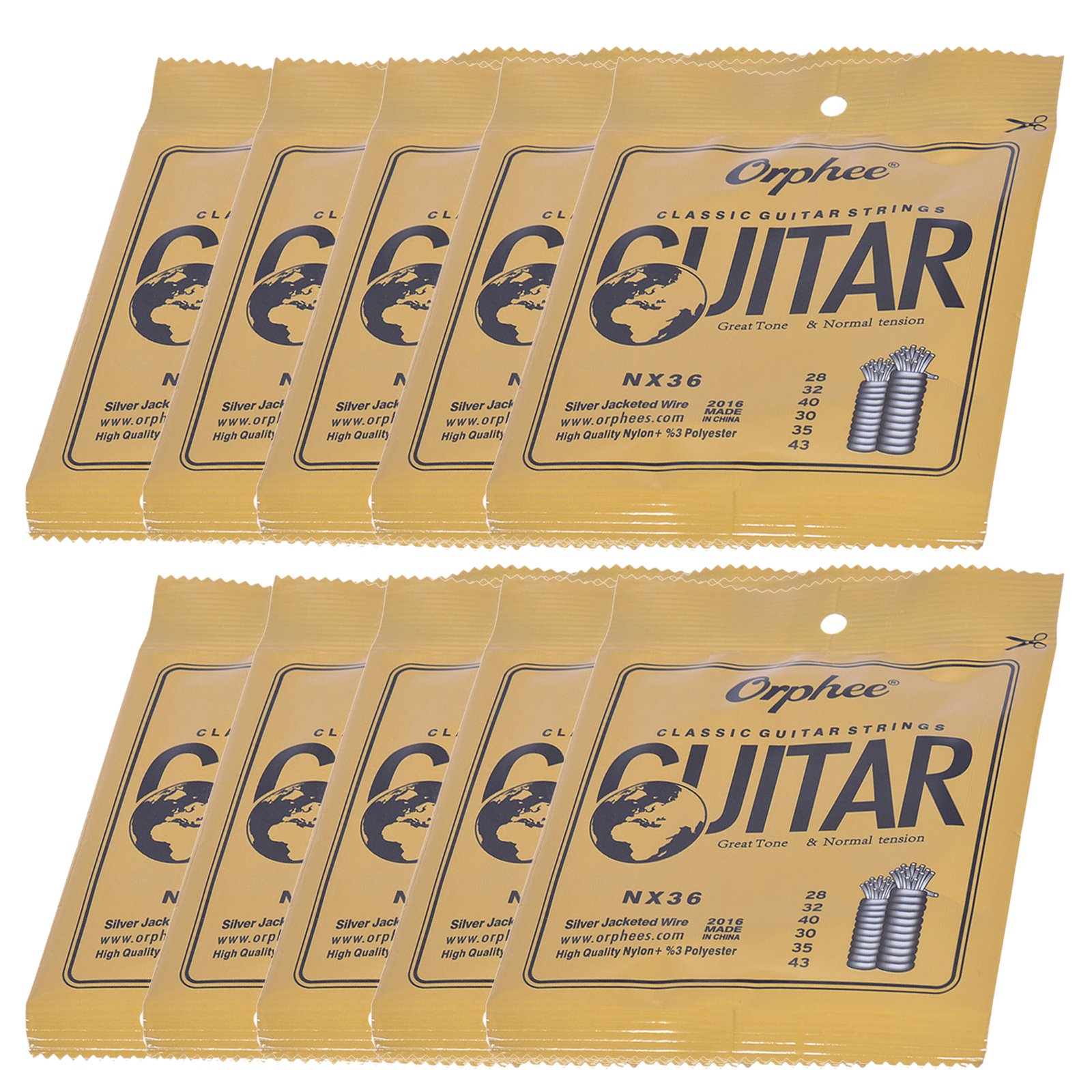 60 Pcs Strings Replacement Nylon String for Classical Guitar Music Tool E0D2