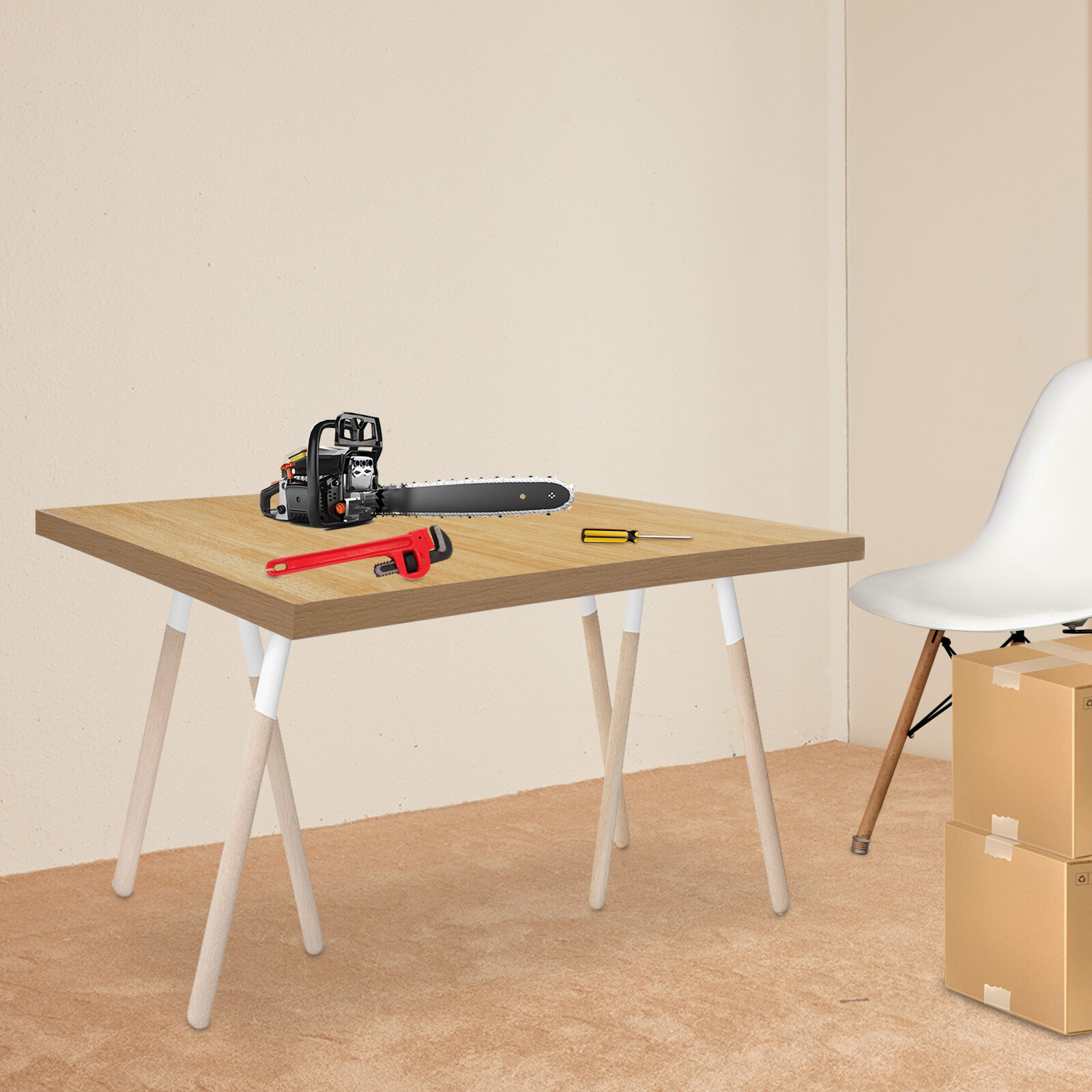 Plywood Tabletop Rectangular Countertop 500kg/1102.31lbs Countertop For Office