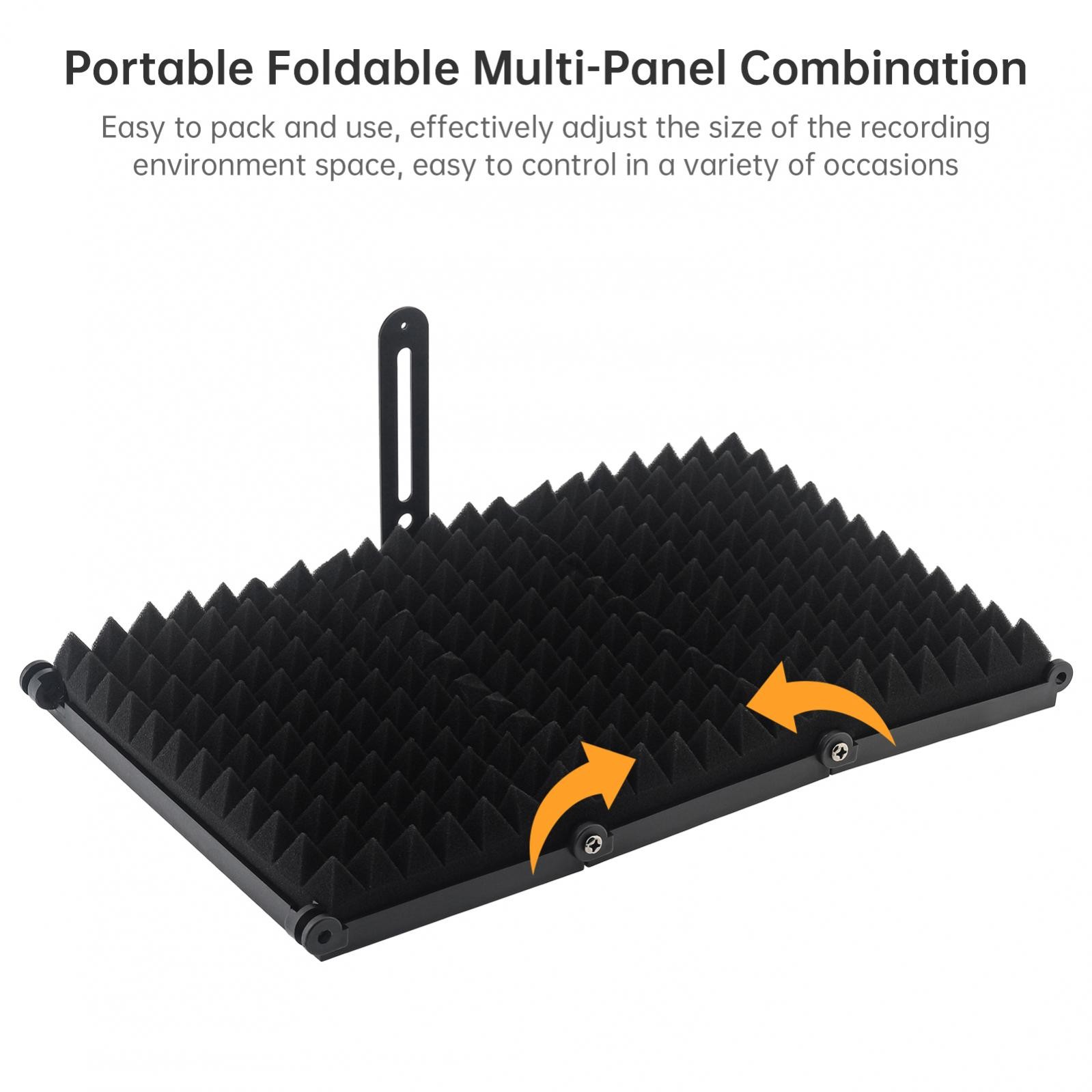 Microphone Isolation Shield Microphone Wind Screen Foldable for Recording / Live