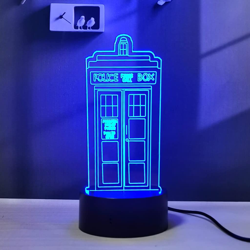 Sosowlight 3D Illusion LED Bedroom Night Light 8.3 x 5.9 x 2.4 inches, Blue