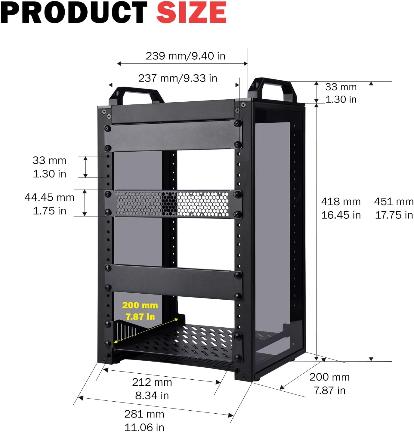 8U Network Rack, 10 Inch Mini Server Rack for Network, Servers, Audio, and Video