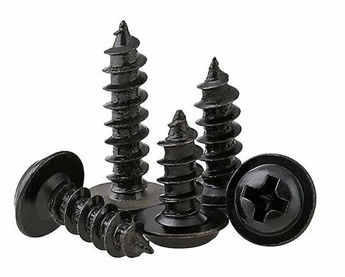 Modified Truss Head Self piercing sharp point Screws #8x 1/2"- 3" K-Lath Black