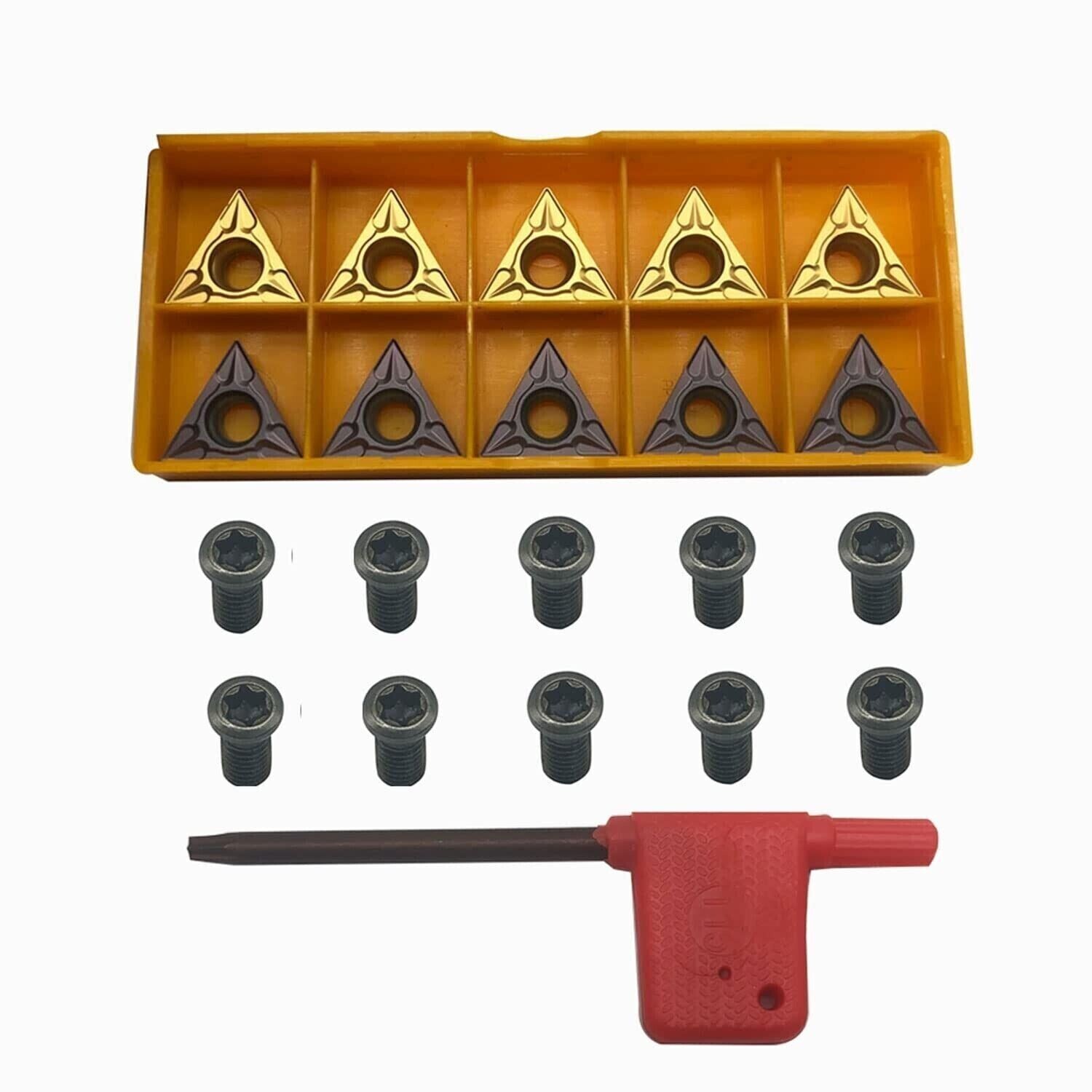 10PCS TCMT16T304 carbide Turning insert +T15 wrench + 10PCS M4x10 Screws