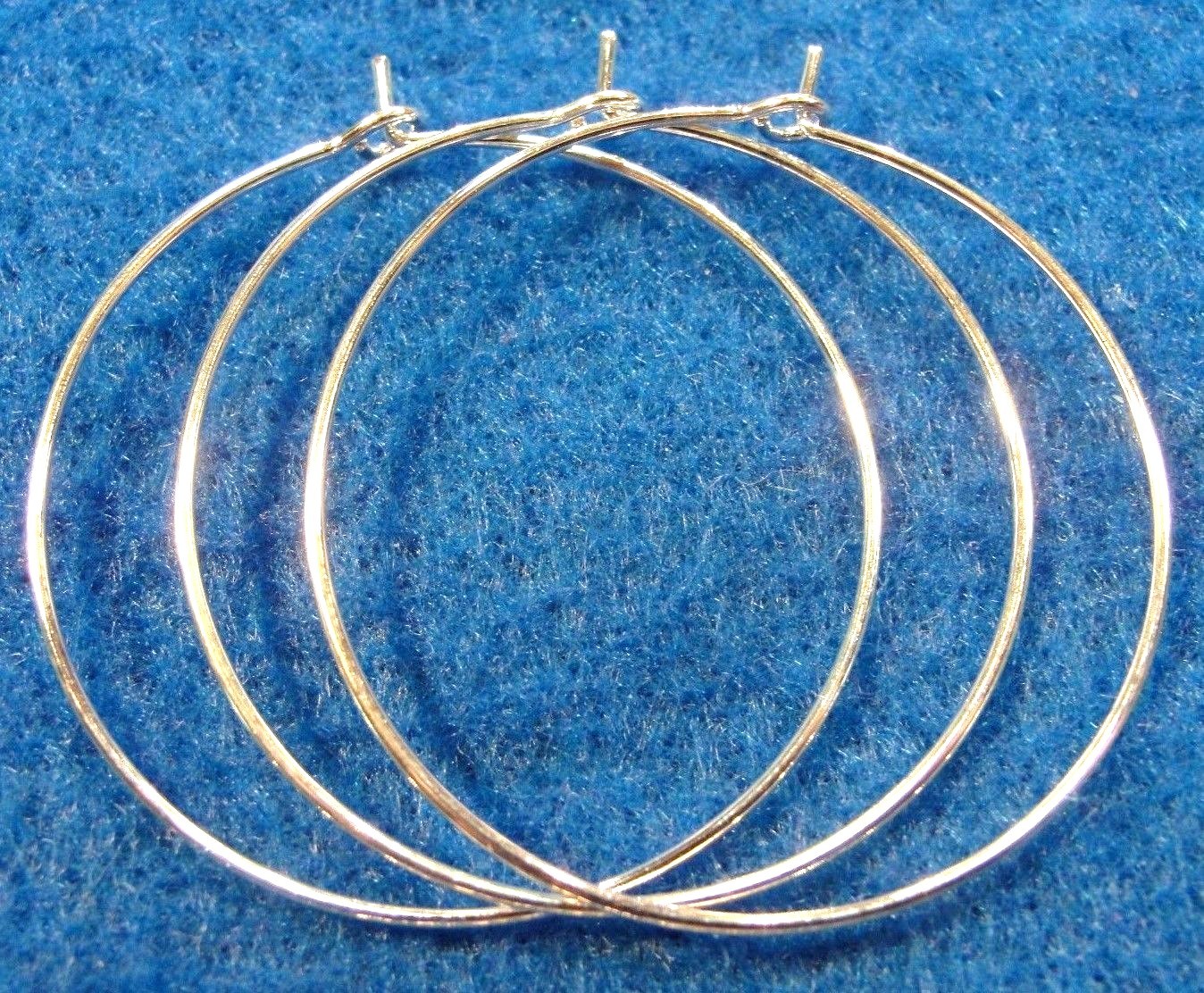 100Pcs. WHOLESALE Silver-Plated 1-3/8" 35mm Earring HOOPS Tibetan Hooks Q0657