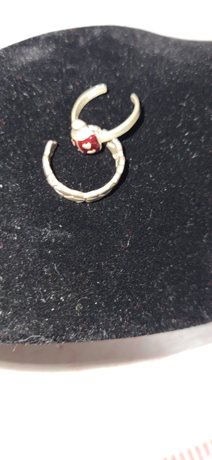Real 925 Silver Adjustable Toe Ring 2pc  BUTTERFLY & LADY BUG