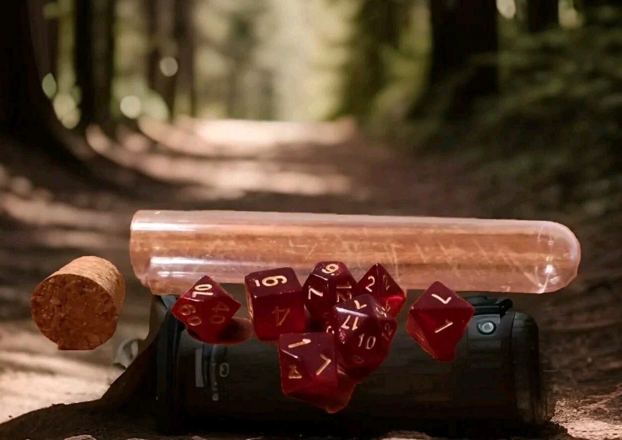 Immortal Blood And Potion Bottle gaming dice set 7 Pc. Polyhedron DnD RPG