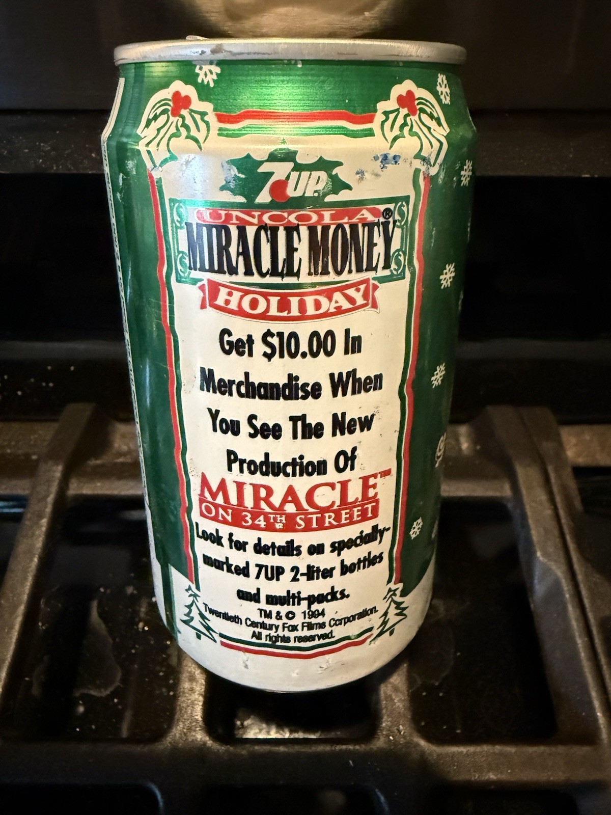 Vintage 7UP 12oz. Empty P/T Aluminum Soda 🥤 Can Miracle Money 1994