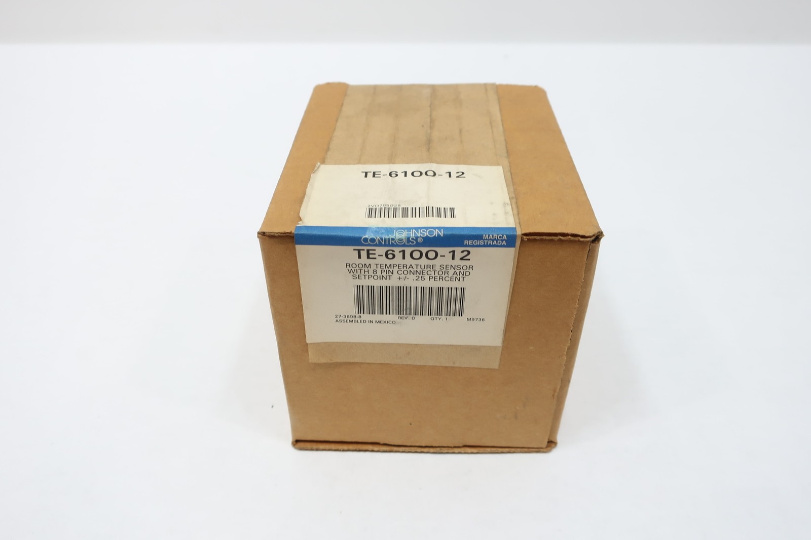 Johnson Controls TE-6100-12 Room Temperature Sensor W/ 8-pin Connector
