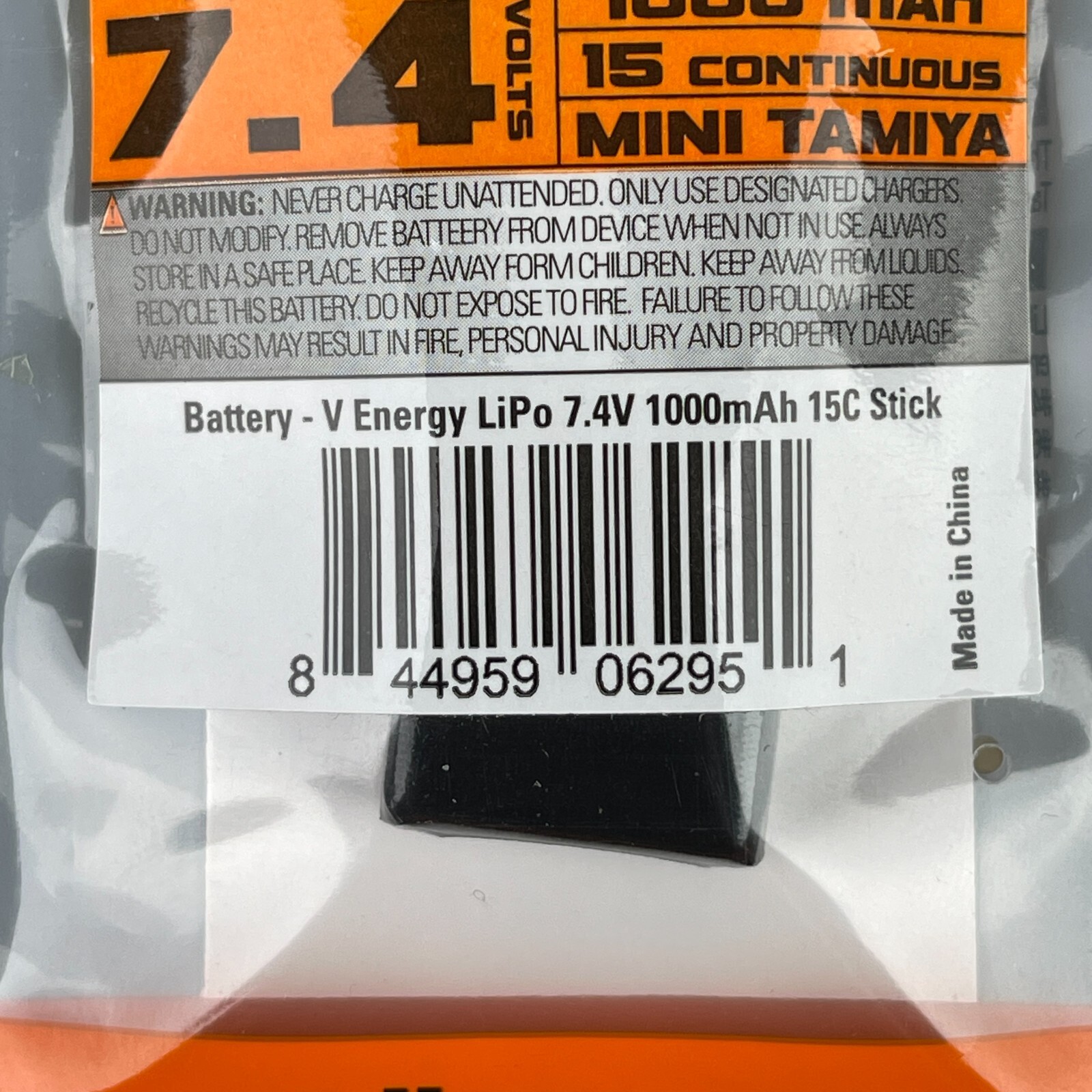 NEW Valken Energy LiPo 7.4v 1000mAh 15C Stick Airsoft Battery (62951)