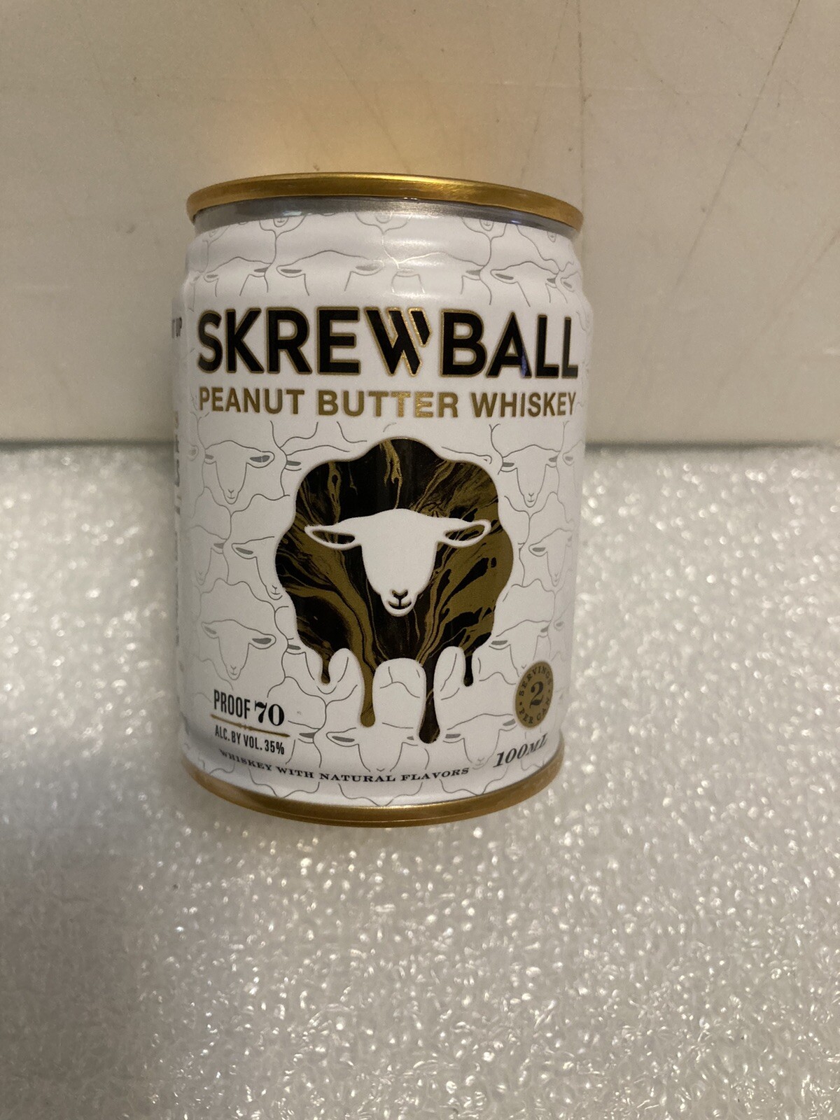 EMPTY SKREWBALL PEANUT BUTTER WHISKEY 100ML CAN. EMPTY. MAN CAVE DECOR
