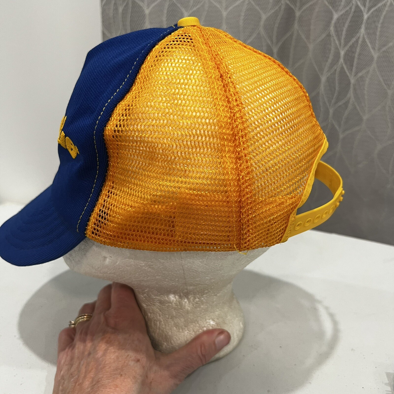 Auto Value Gold on Royal Blue Trucker Hat Cap Gold Mesh Snapback