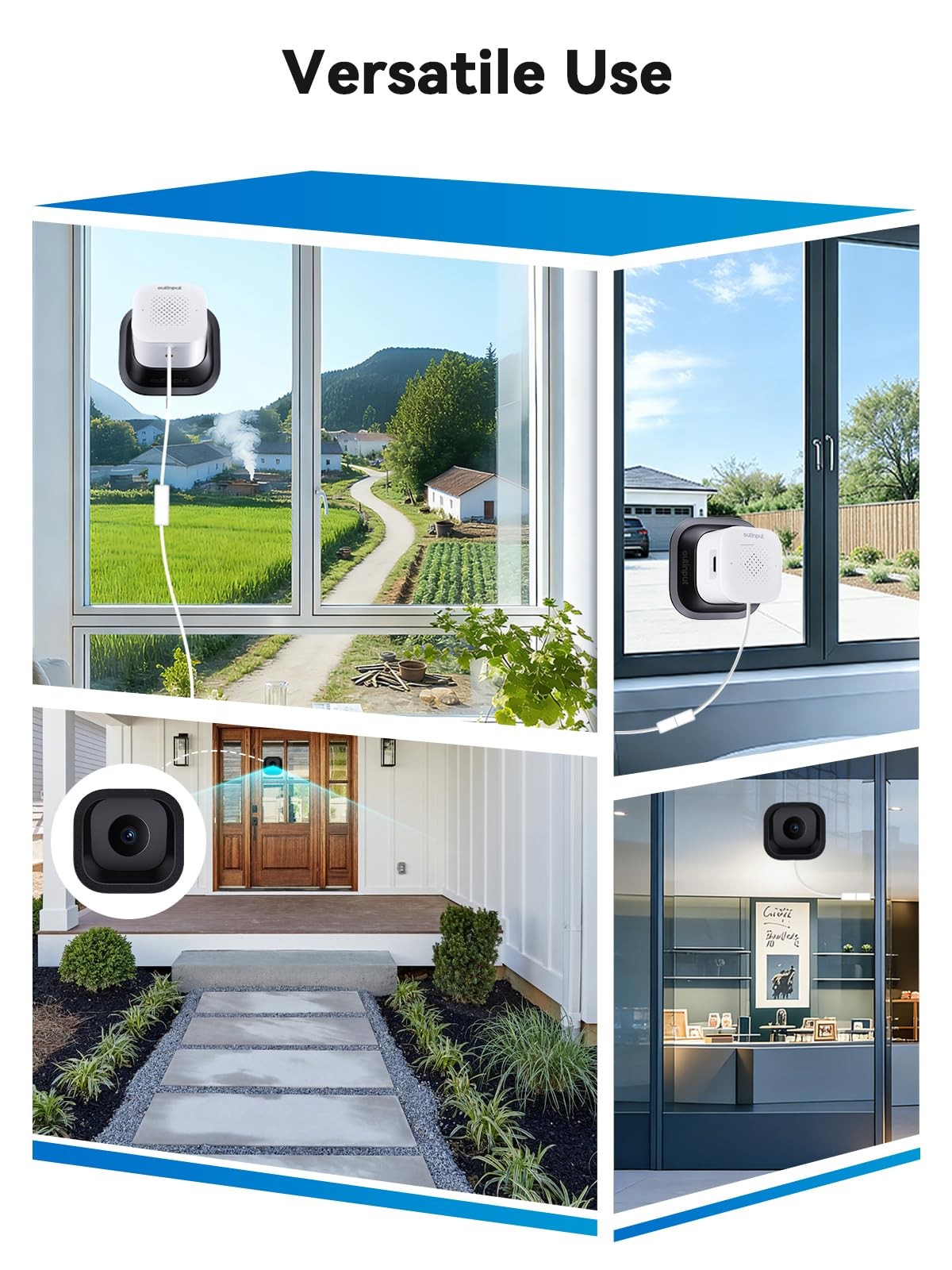 Outinput 3MP 2K No Drill Window Camera for Home Security, 1-Pack, White