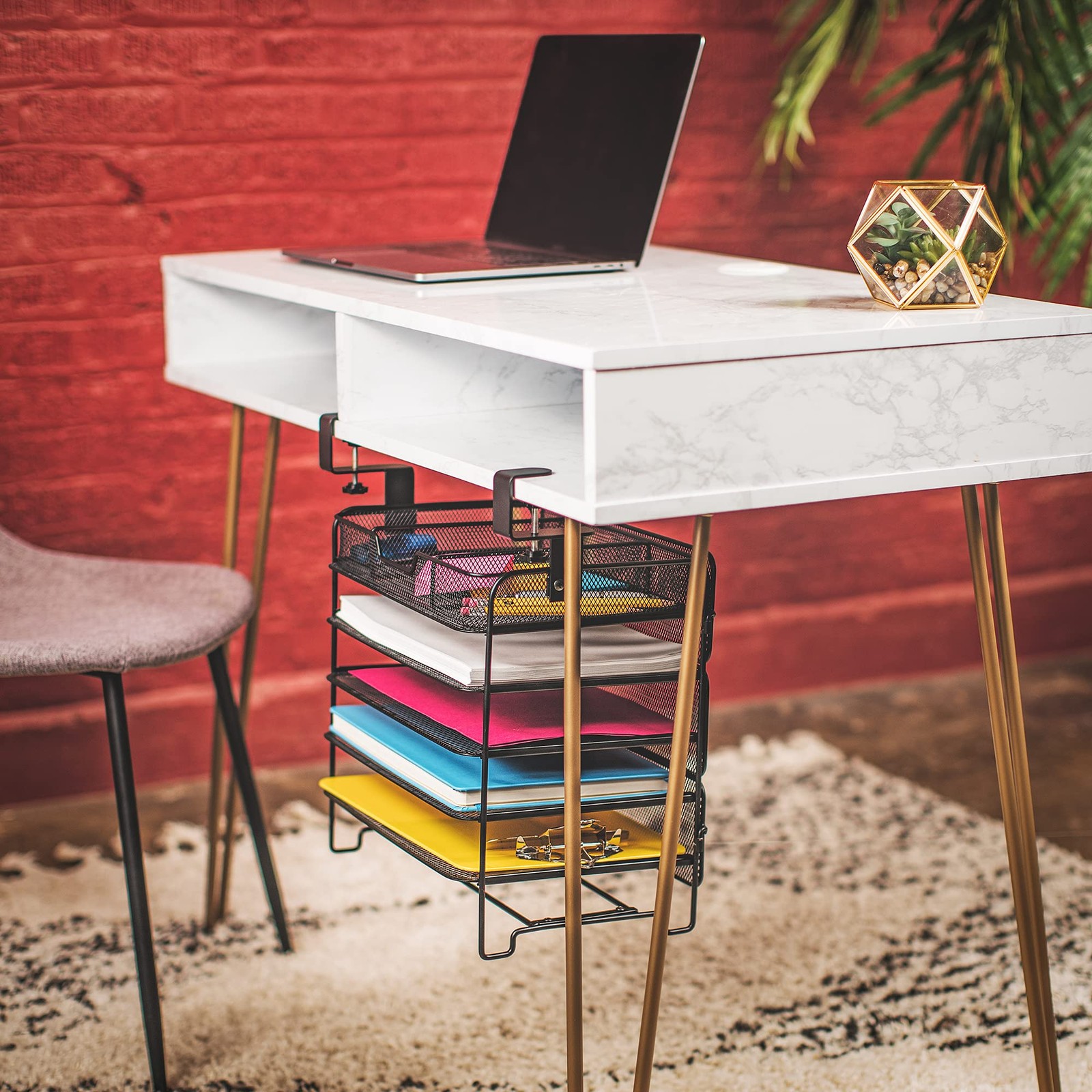 Desktop Organizer That Attaches Underneath a Desk