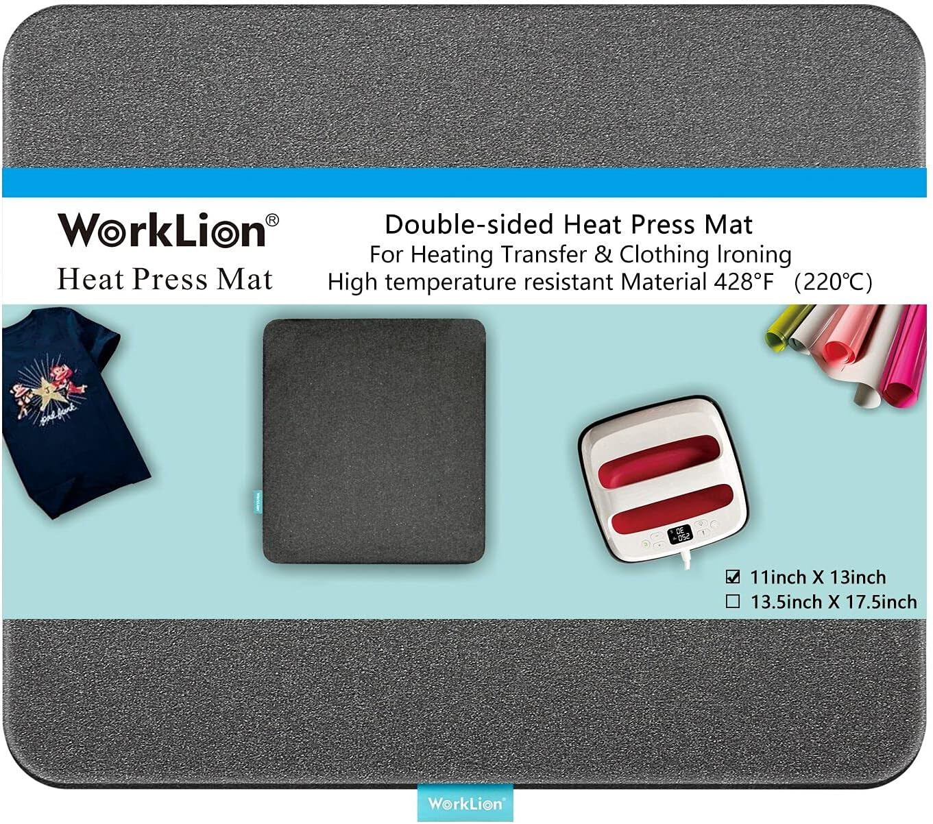Heat Press Mat 11"x13": Double-Sided Heat-Resistant Materials Protective Resista