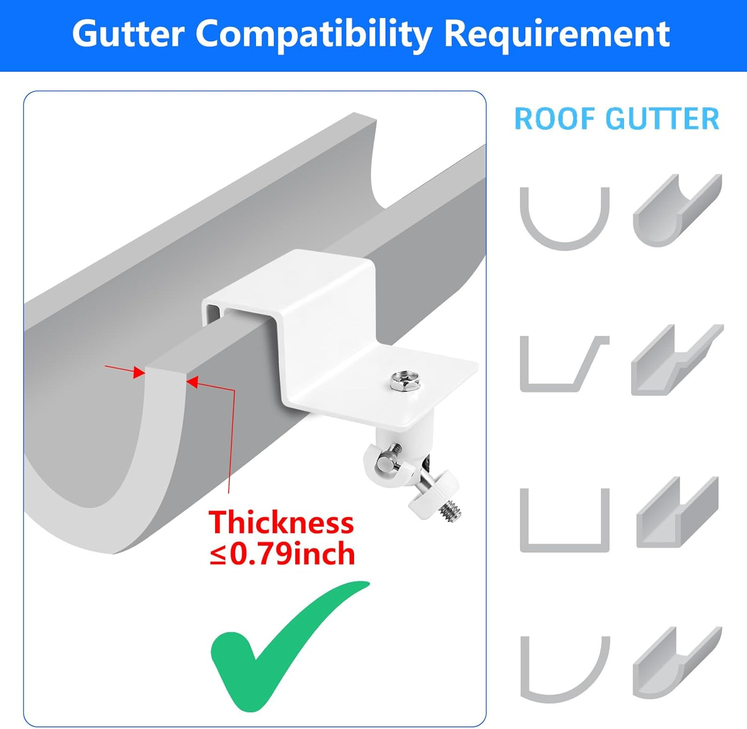 2Pack Gutter Mount Compatible with eufy Security SoloCam S220/C210, eufyCam 2C/2
