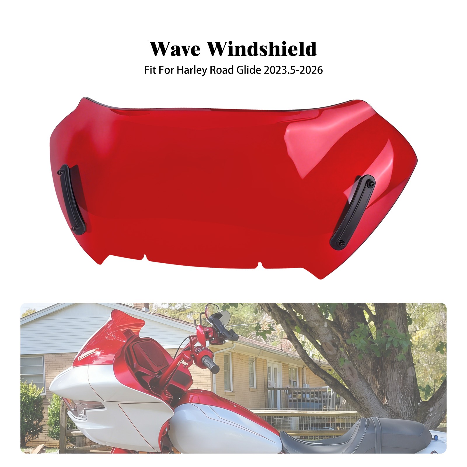 10" Windshied Windscreen Red For Harley Road Glide FLTRX 2024-2026 FLTRXP 2026