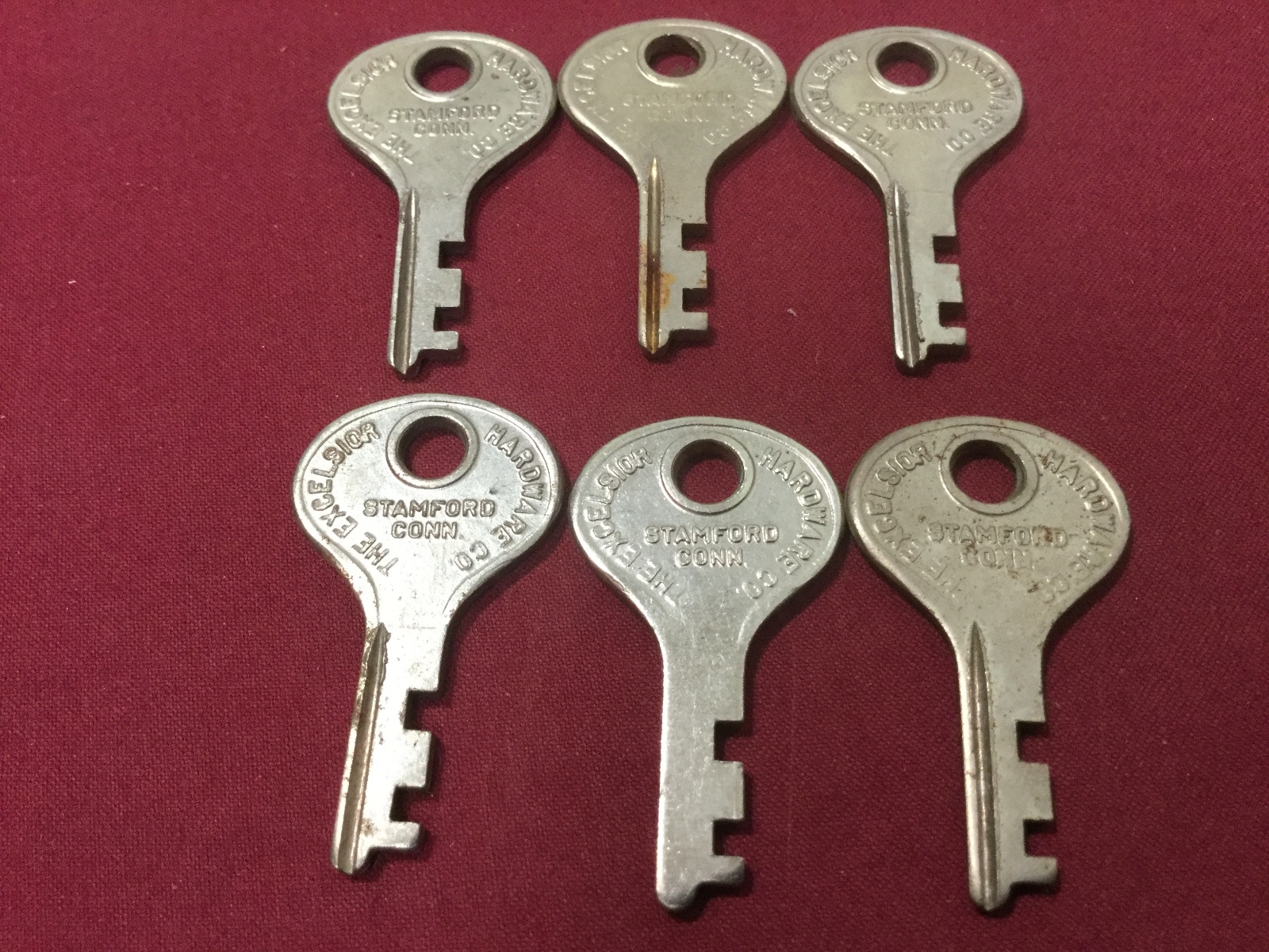 Vintage Excelsior Brand Pre-Cut Luggage Keys, 6M1, Set of 6 - Locksmith
