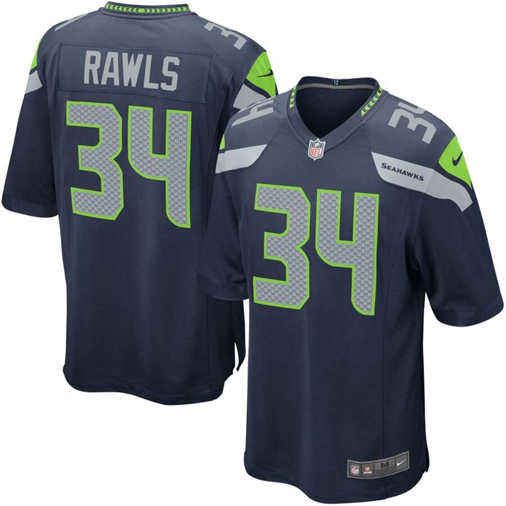 Nike Seattle Seahawks Thomas Rawls Game Jersey - Navy #34