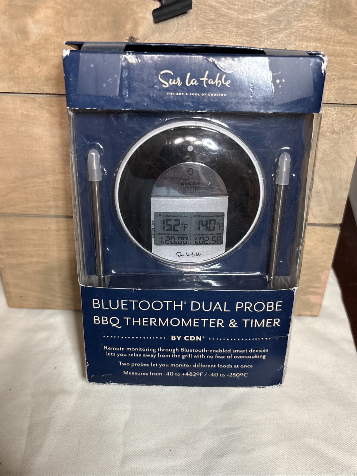 Sur La Table CDN BT482 Bluetooth Dual Probe BBQ Thermometer & Timer New Open Box