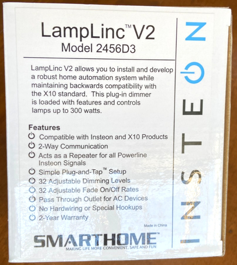 NEW INSTEON Smarthome LampLinc V2 Model 2456D3 Home Automation NIB