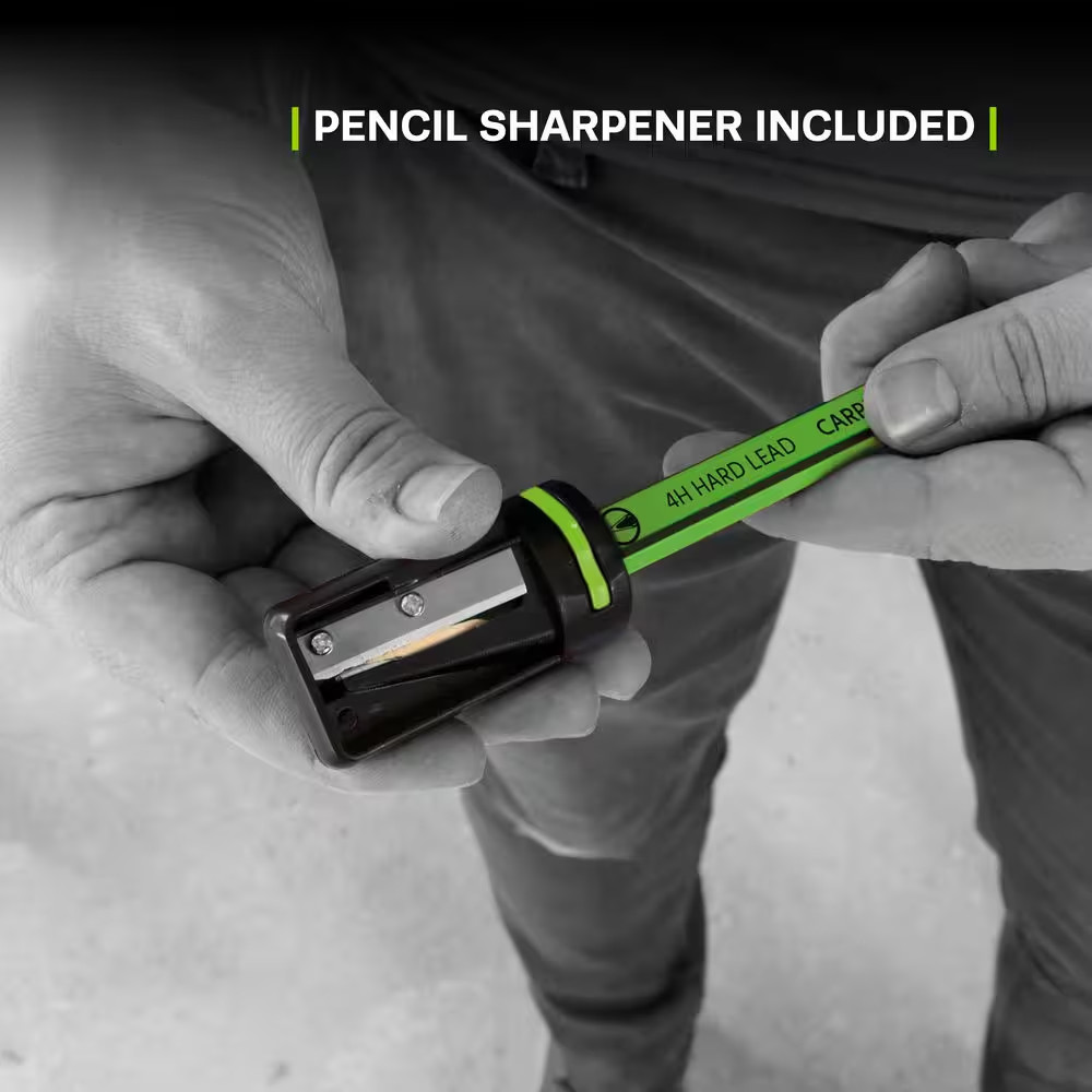 4H Carpenters Pencils (12-Piece) with Sharpener