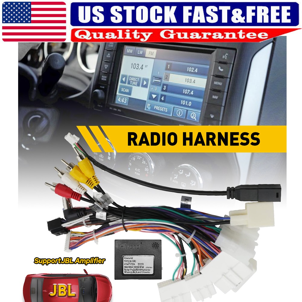 Car Stereo Radio Power Harness Cable Support JBL AMP For Toyota Plug and Play