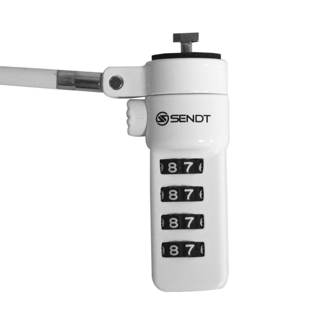 White Notebook/Laptop Combination Lock Security Cable